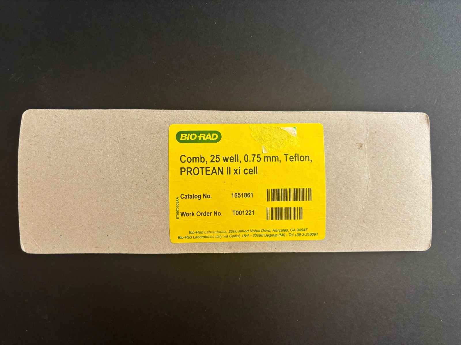 Bio Rad Comb, 25 Well, 0.75 mm Cat 1651861, PROTEAN II xi cell