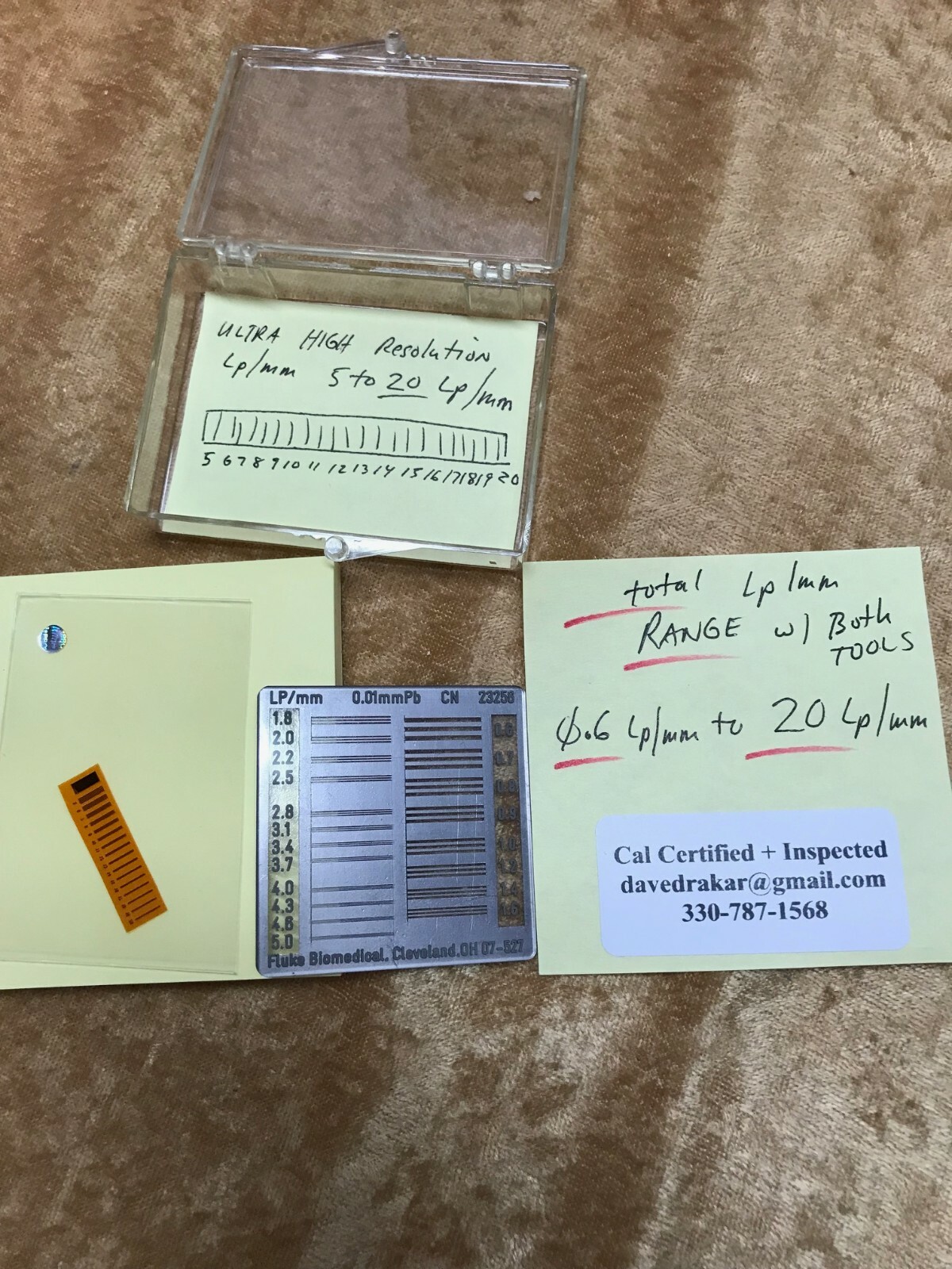 Fluke 0.6 to 20 LP/mm High Resolution Xray test tool victoreen unfors Raysafe