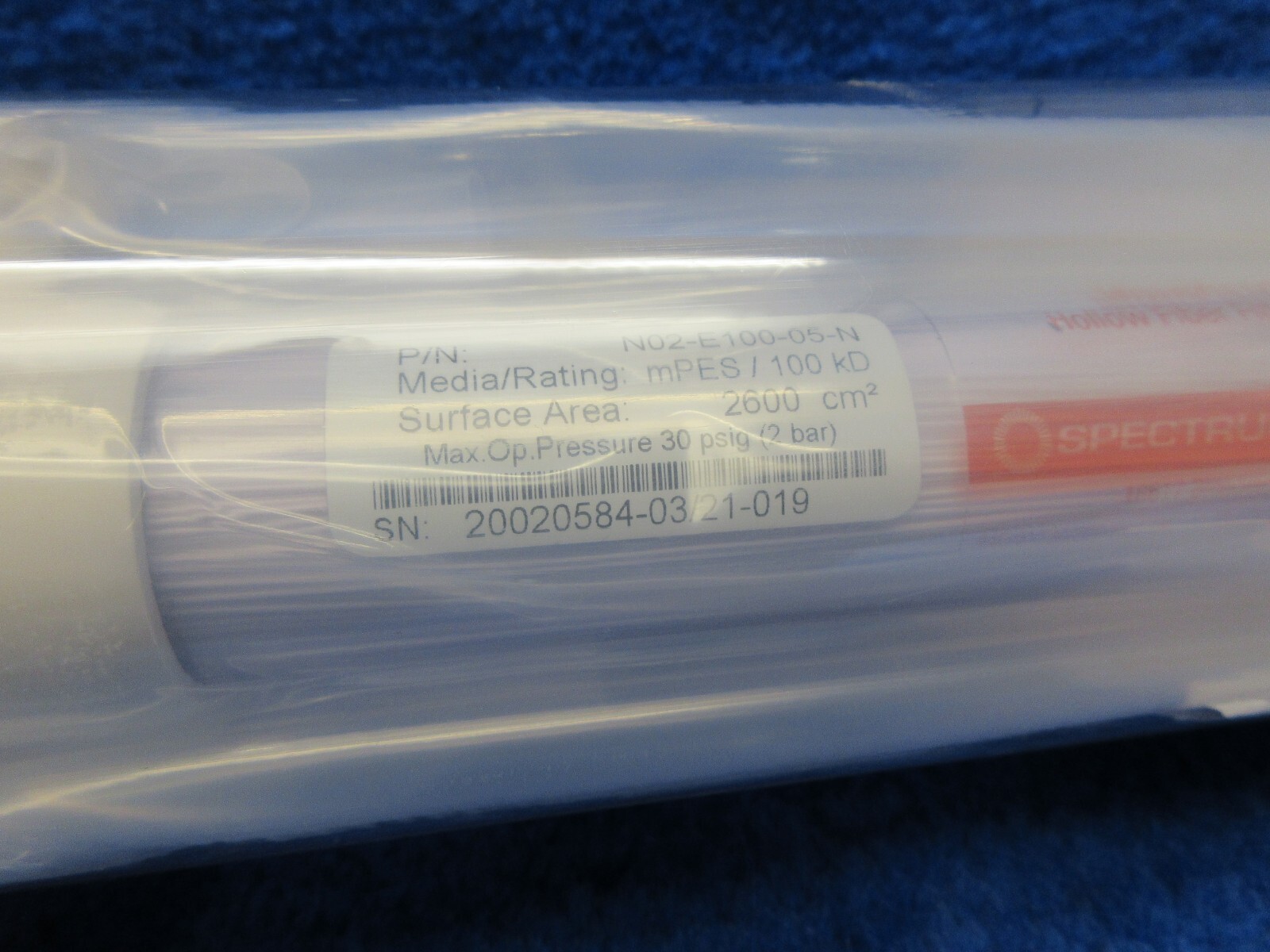 Repligen MiniKros Hollow Fiber Filter Module N02-E100-05-N mPES 100kD 2600cm2