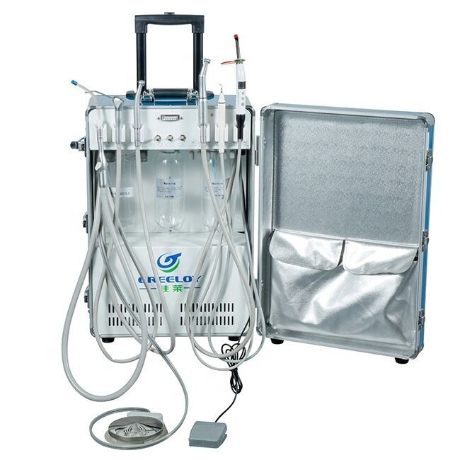 Greeloy Portable Mobile Dental Treatment Unit with Scaler Curing Light 4 Hole US