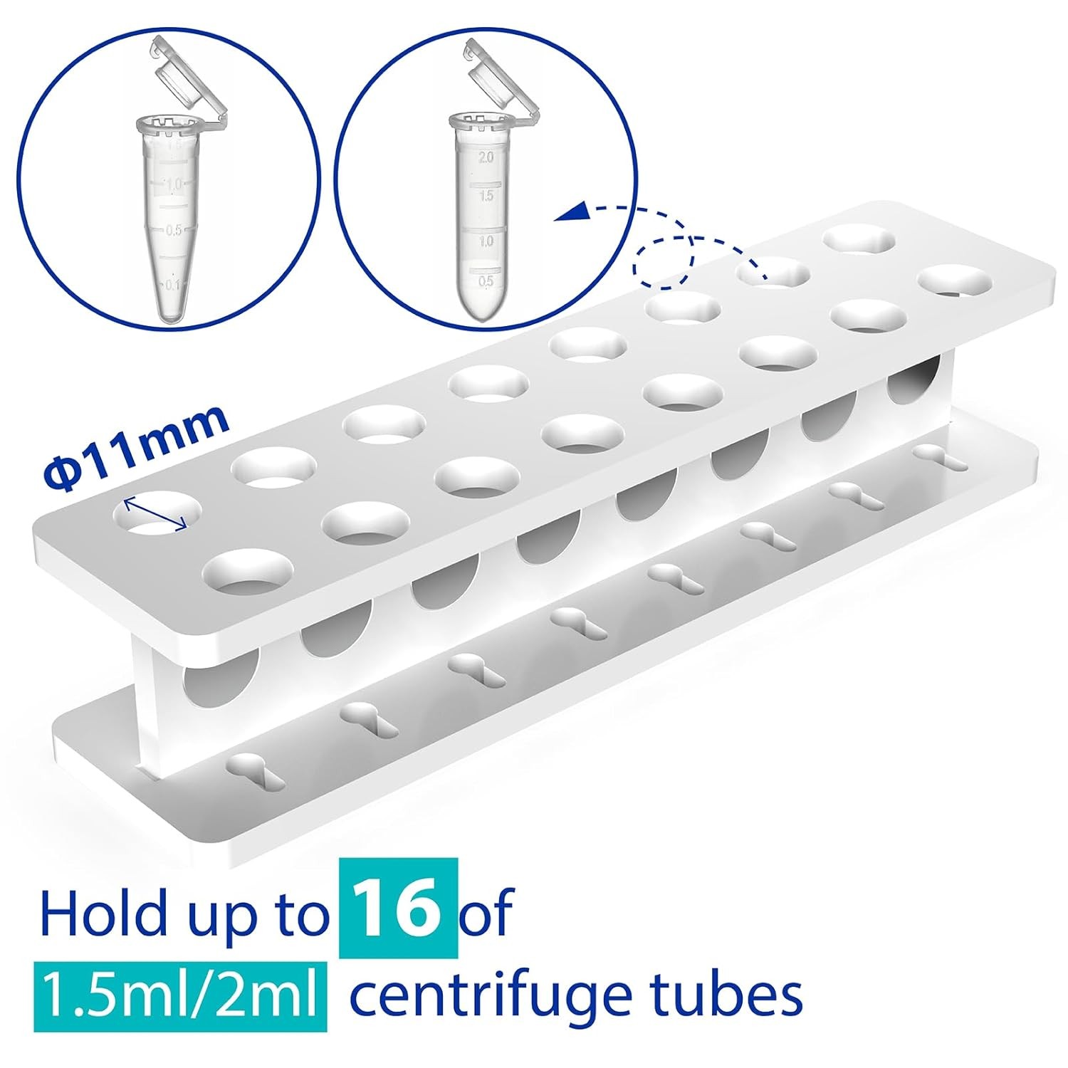 2Pcs Magnetic Rack Separator 1.5/2.0mL Eppendorf Tubes for DNA,RNA, purification