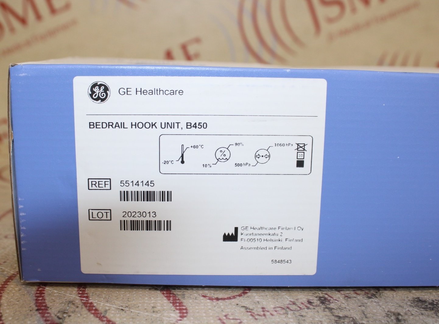 GE Healthcare Bedrail Hook Unit, B450 Ref 5514145