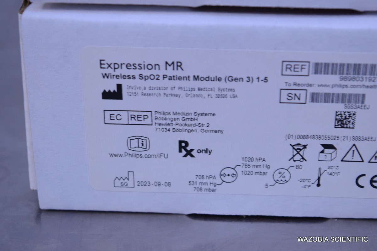 PHILIPS EXPRESSION MR WIRELESS SPO2 PATIENT MODULE GEN 3 989803192771 FOR MR400