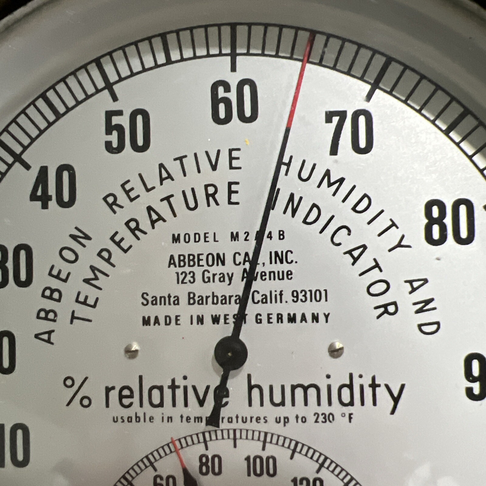 Abbeon Relative Humidity and Temperature Indicator Vintage West Germany