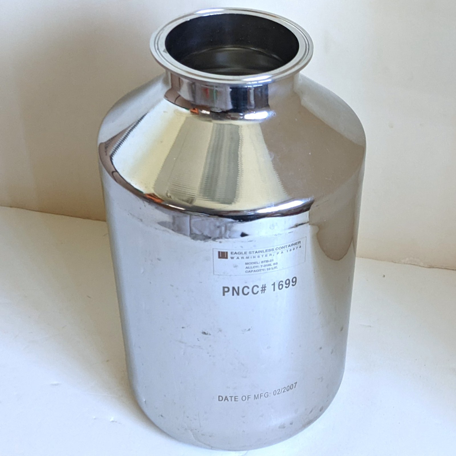 Eagle BTB-21 Bottle Stainless Steel 316L – 5 L Flask w/ Lids & Variations