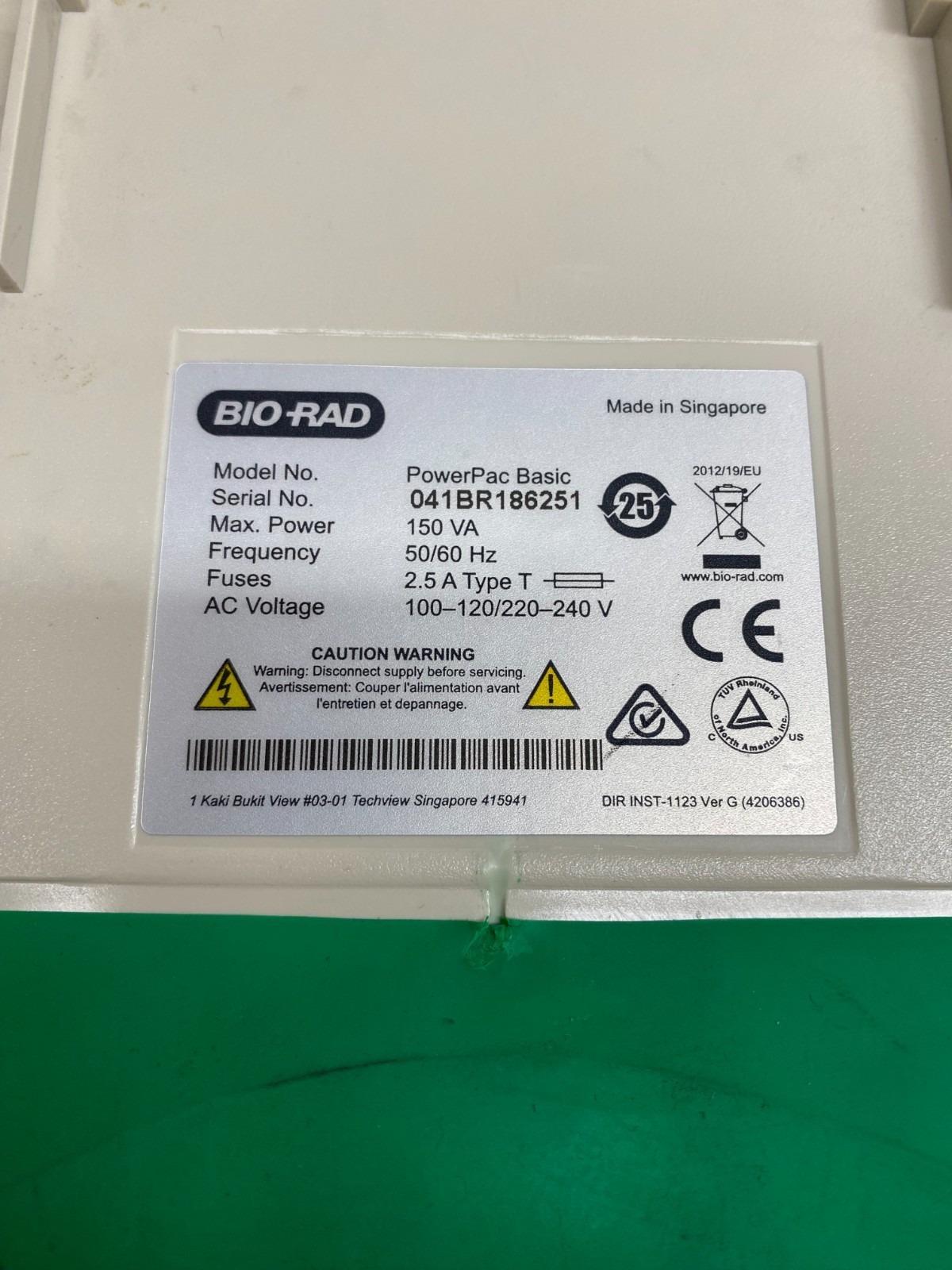 Bio Rad PowerPac Basic Power Supply with Criterion Cell Electrophoresis System