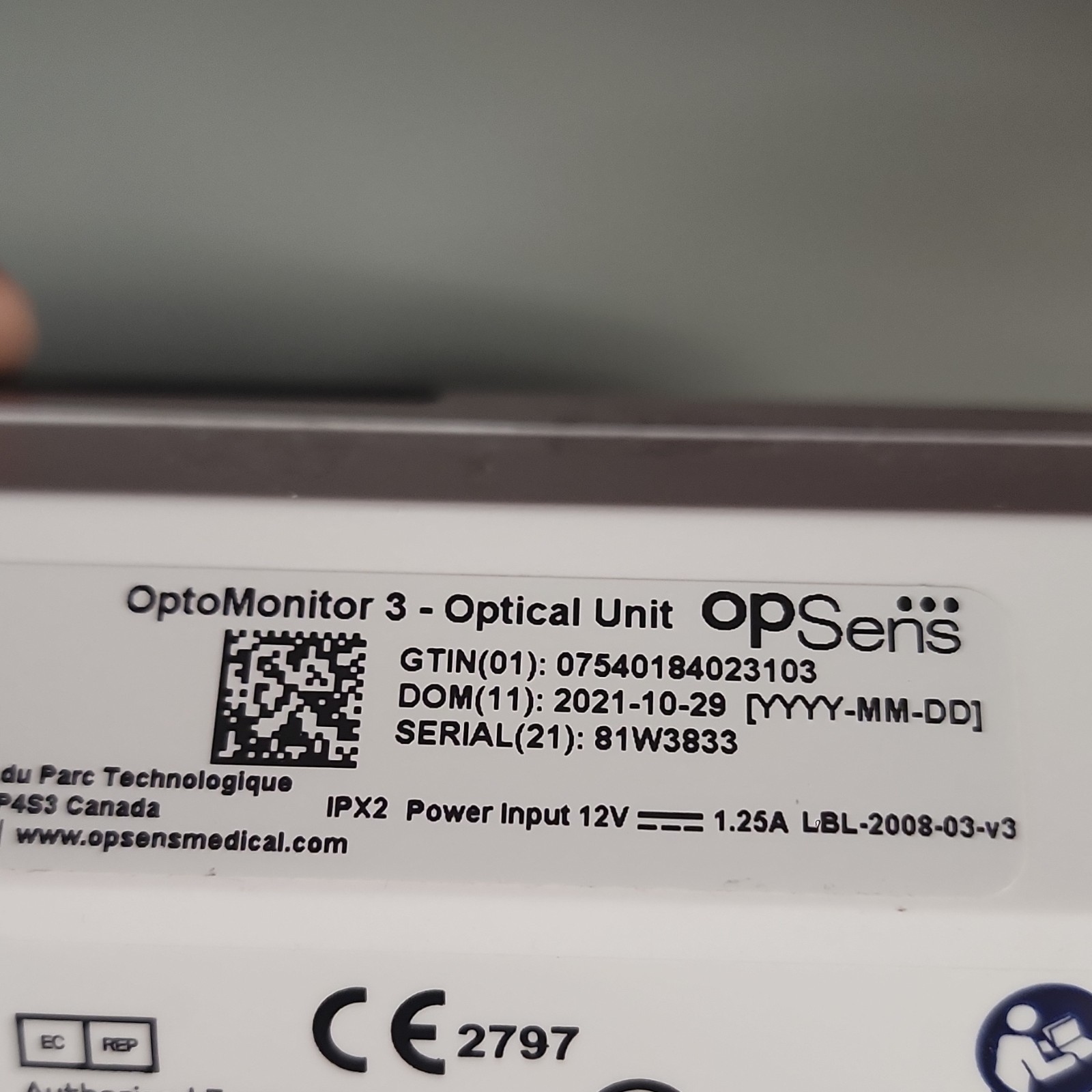 UNTESTED OpSens OptoMonitor 3 Optical Unit Patient Monitor, Cardiology MPN F2310