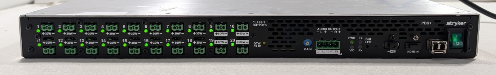 Stryker PDU+ Medical Power Distribution Unit Switcher Class 2 Outputs – w/Power
