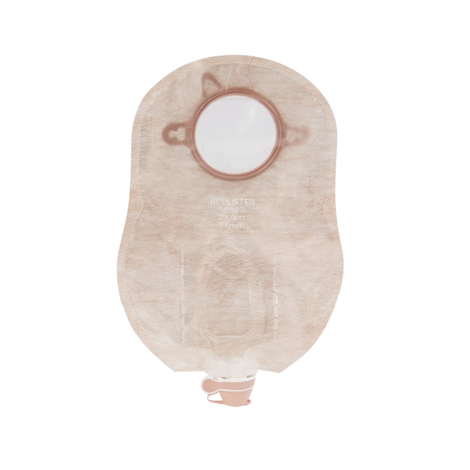 Hollister New Image Two-Piece Transparent Urostomy Pouch, 57 mm Flange, Red Matc
