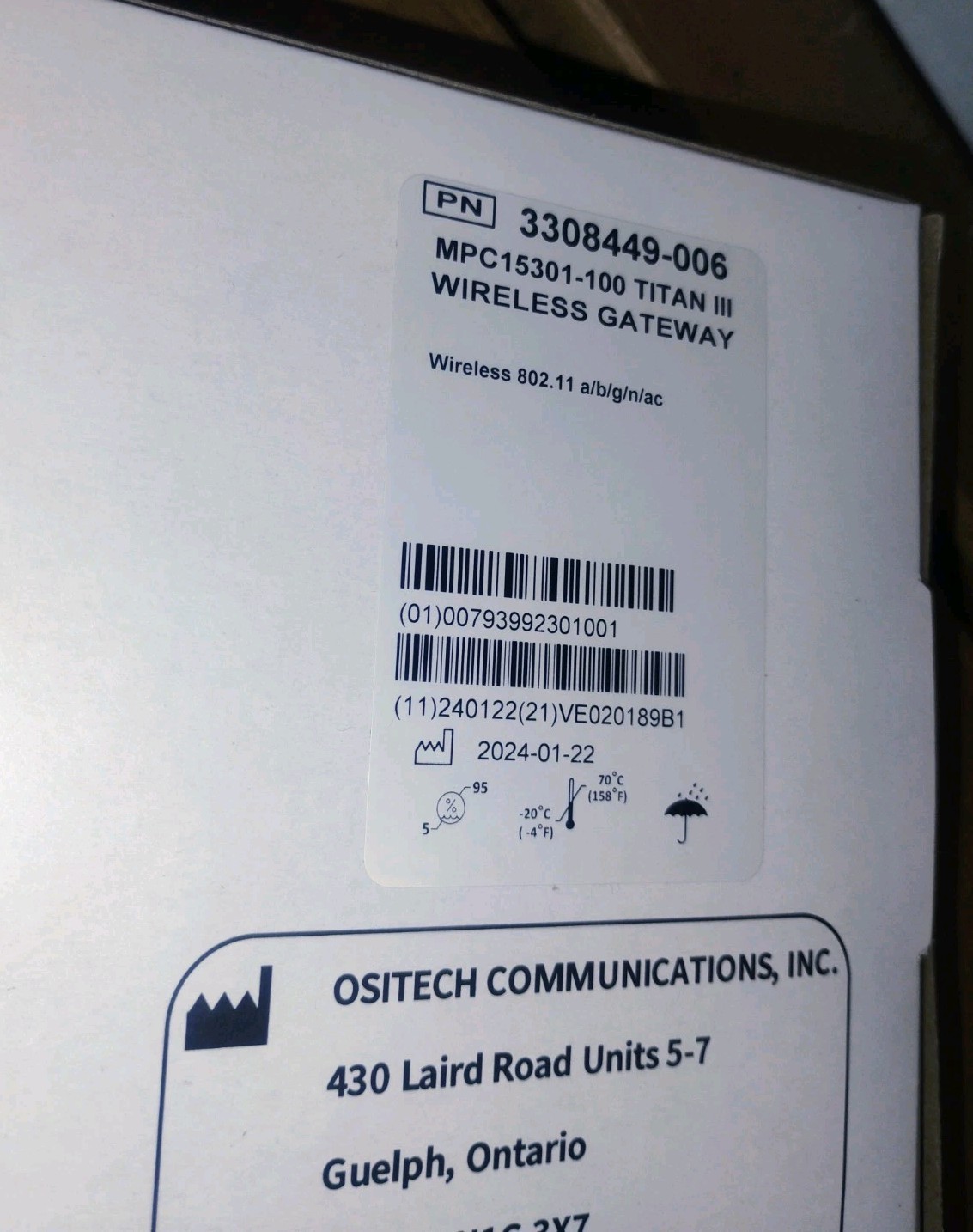 Ositech Titan III (WiFi) Wireless Gateway MPC15301-100 W/ USB, Disc – 2024
