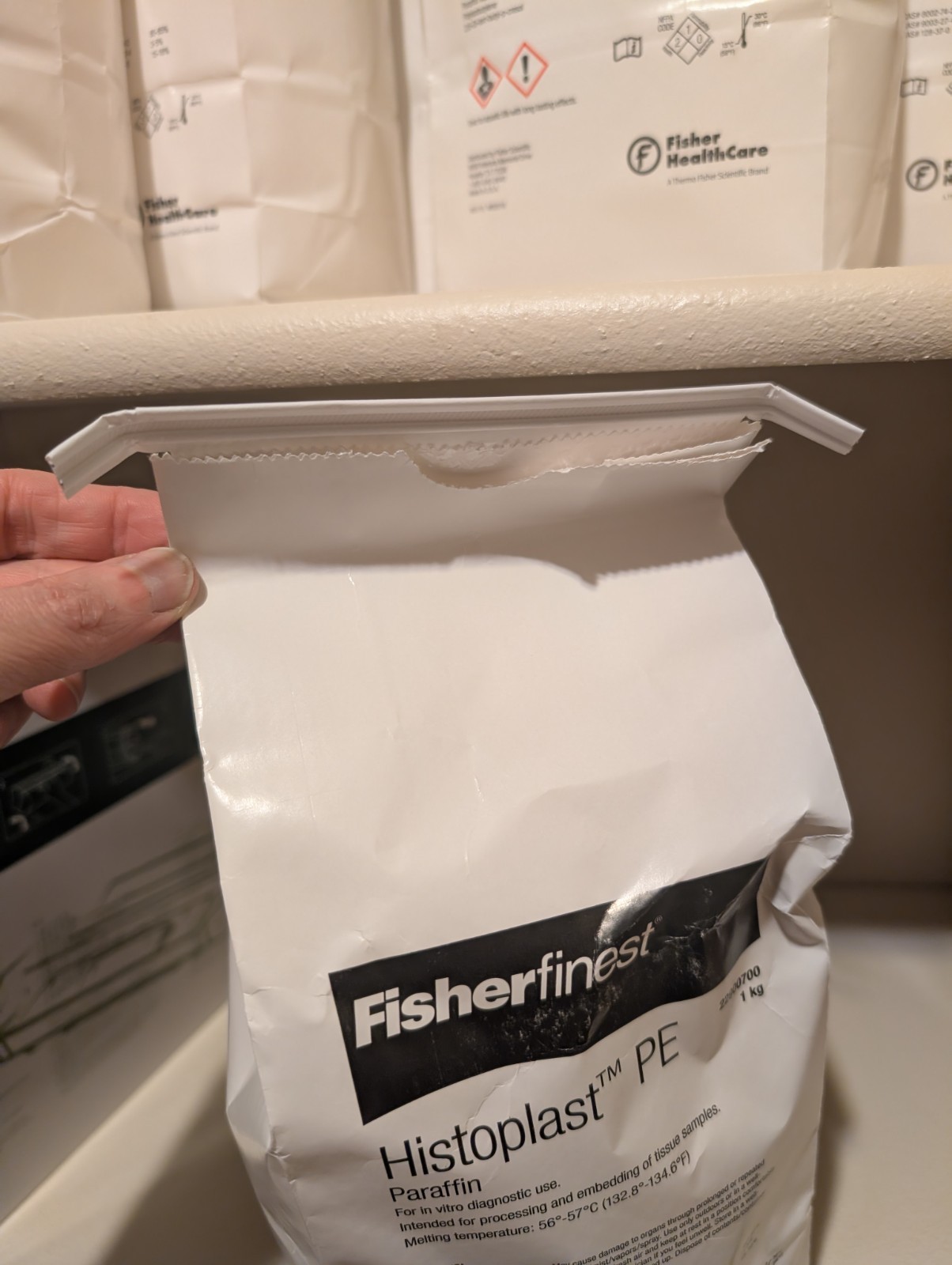 Fisherfinest Histoplast PE Paraffin Wax, six (6) 1-kg (2.2lbs) boxes (expired)