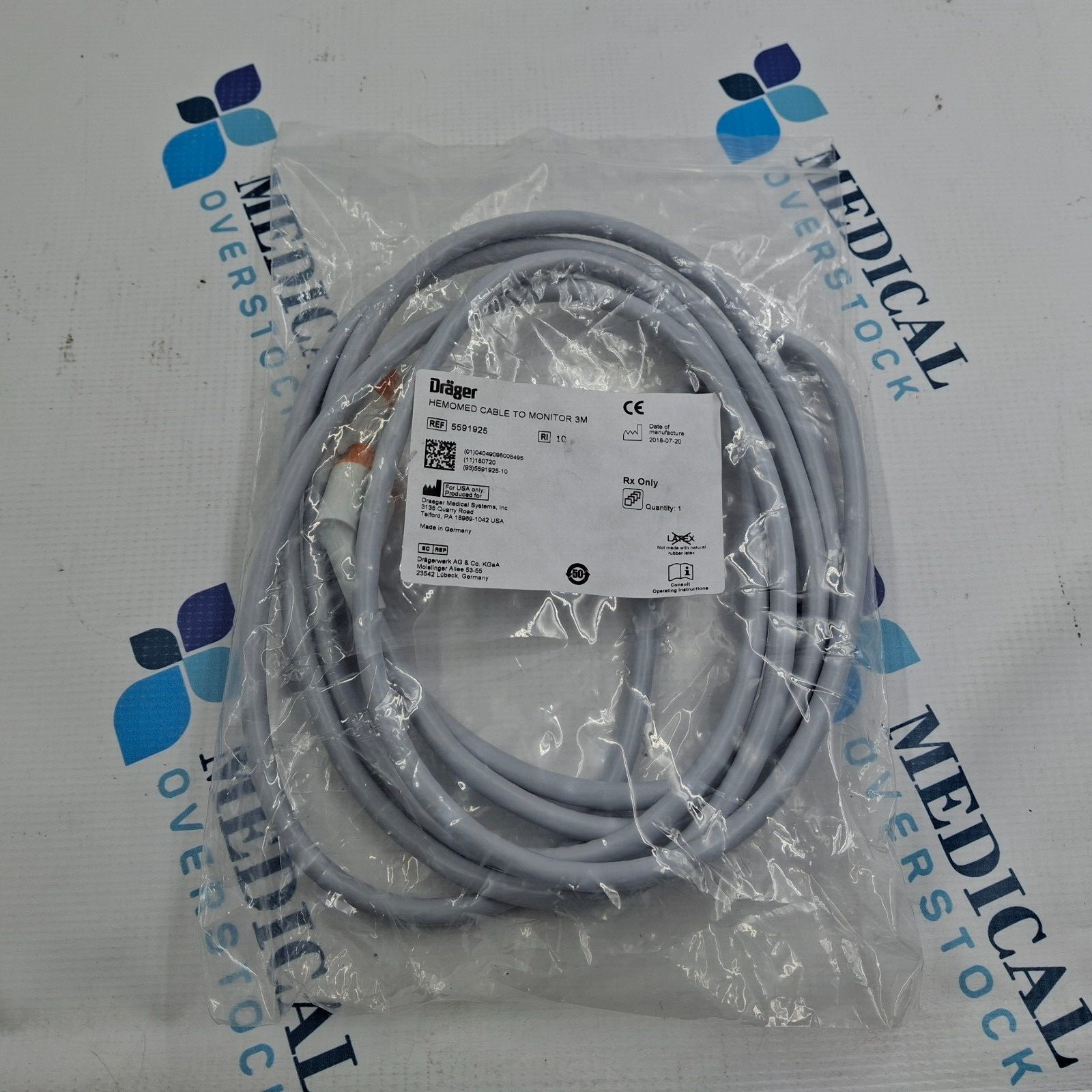 Drager hemomed Cable to Monitor 3M REF 5591925