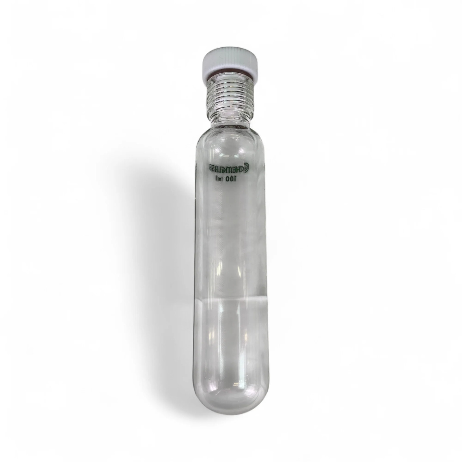 Chemglass 100mL #15 Thread 38mm O.D. HW Cylindrical Pressure Vessel 190mm Length