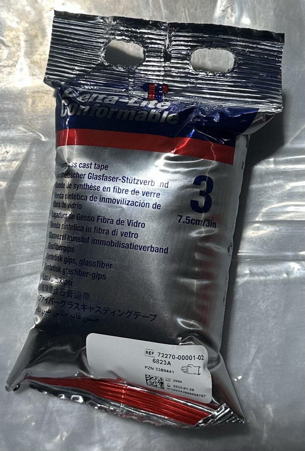 DELTA-LITE CONFORMABLE FIBERGLASS CAST TAPE 6823A 3” 7.5cm x 3.6m WHITE Bx Of 10