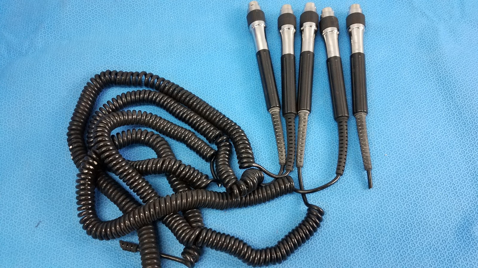 Lot of 5 Coiled Cord and Handle Assembly For Wall Transformer