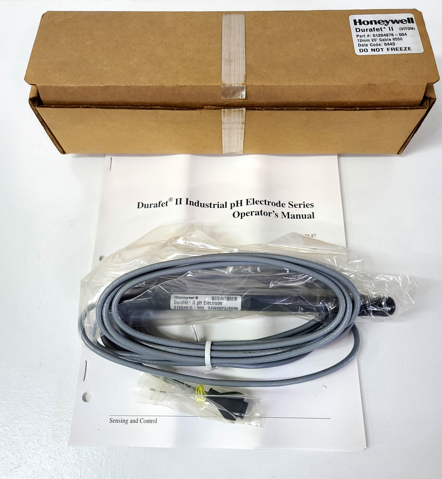 Honeywell 51204976-004 Durafet II pH Electrode 12mm Body 20′ Cable 8550 ohm