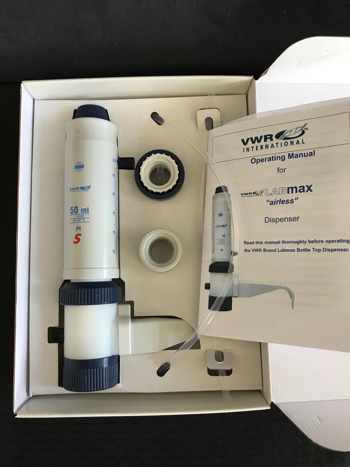 VWR Labmax Airless 10-50mL Solvent Bottle Top Dispenser 82017-770