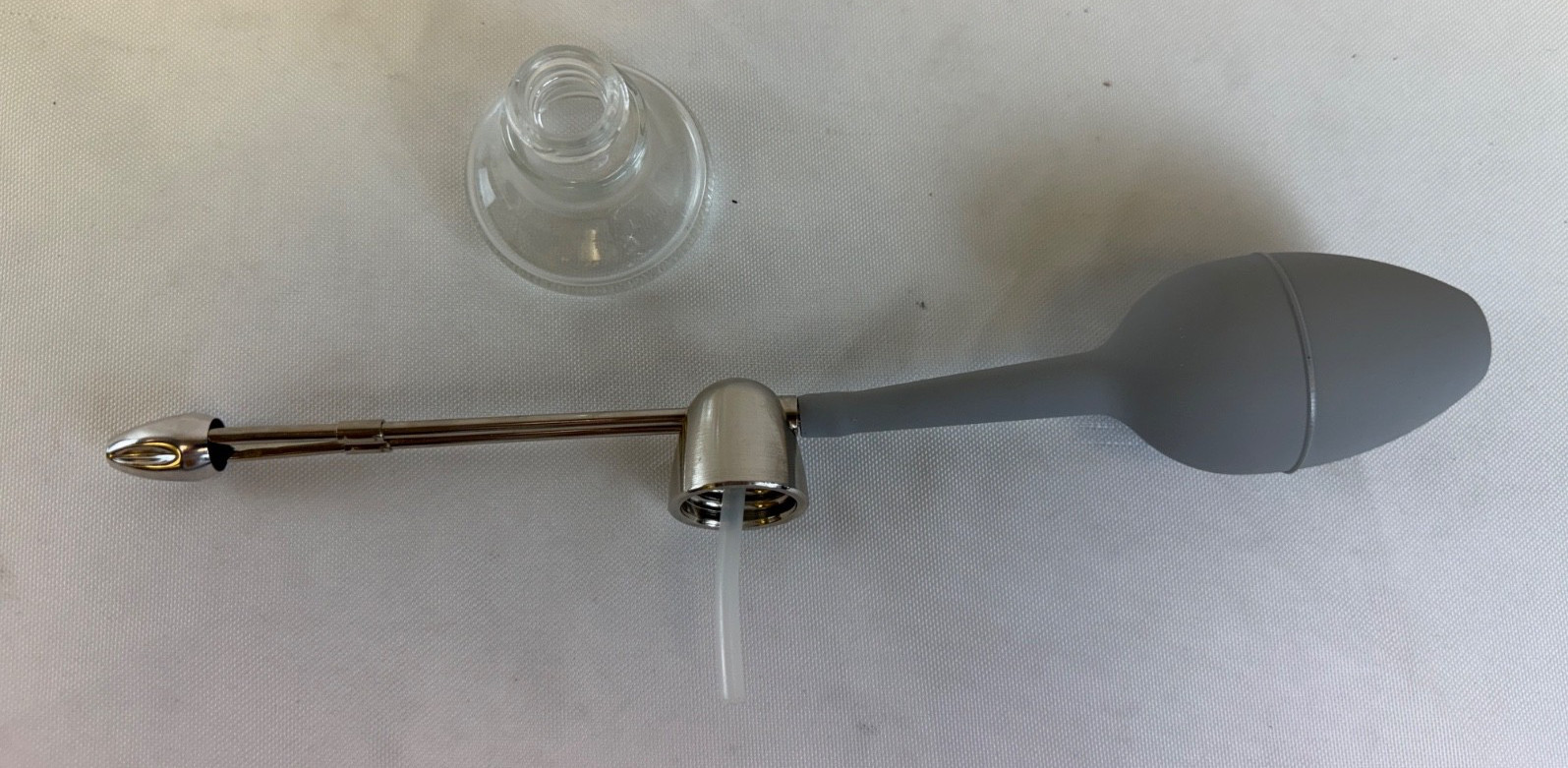 Surgical Powder Blower Urology Glass Jar #3 Rubber Bulb 4.5″ Metal Stem