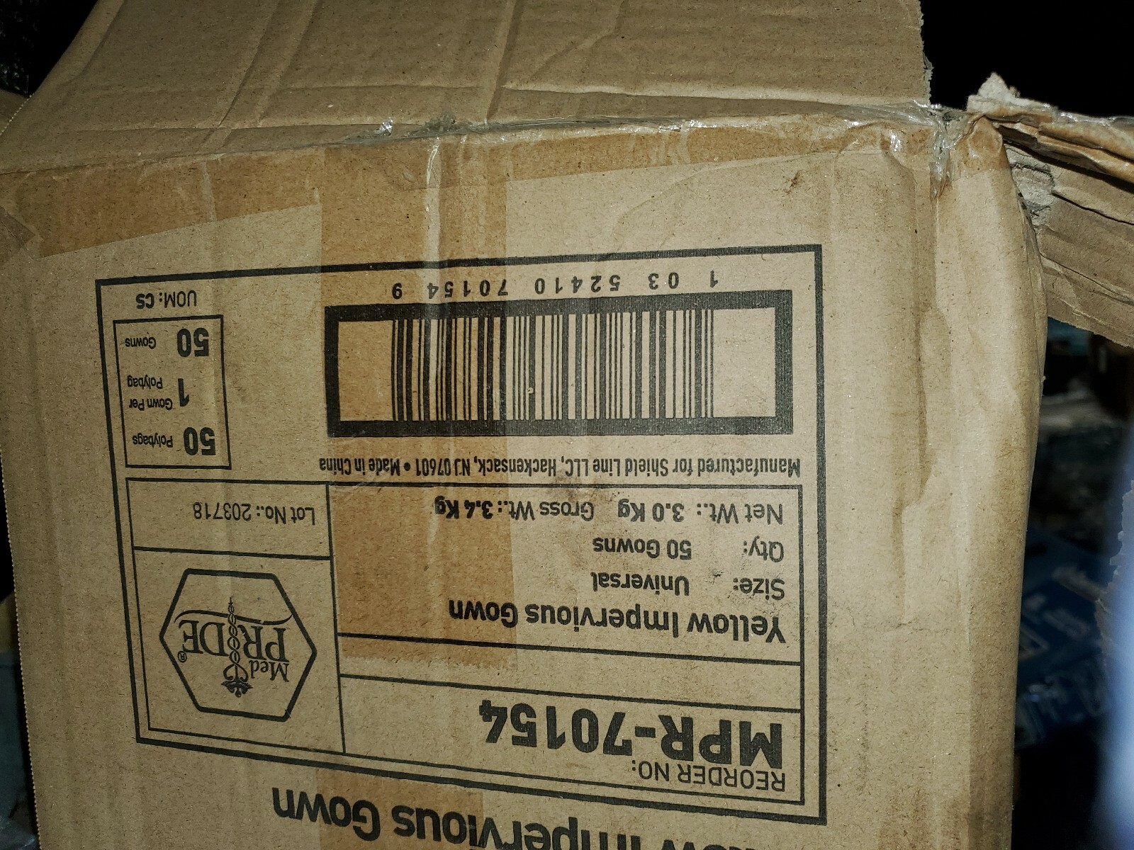 Medpride Yellow Impervious Gowns 10 pk. indv. wrap. Quick shipping. USA Seller.