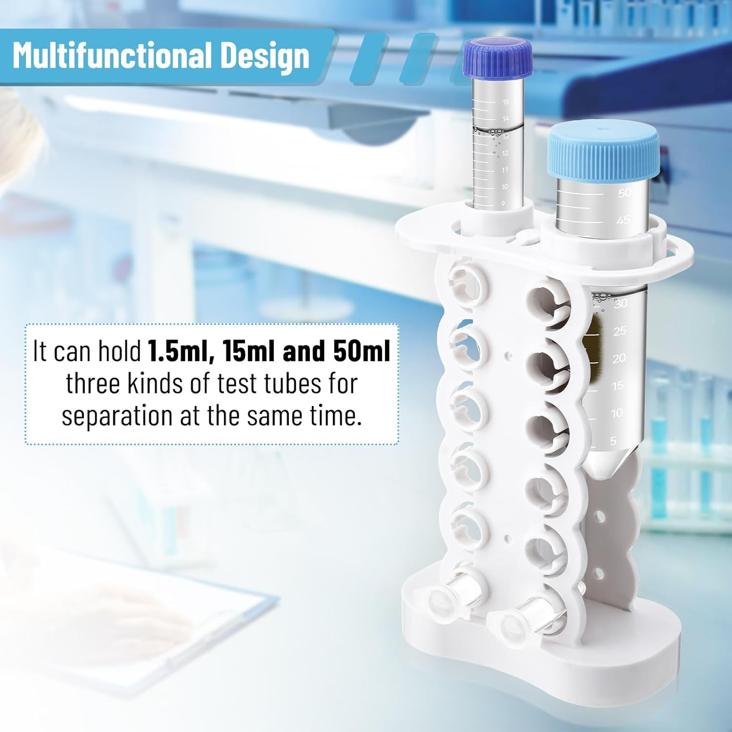 Magnetic Rack Separator 1.5/15/50ml Tubes for Biological Sample Purification USA