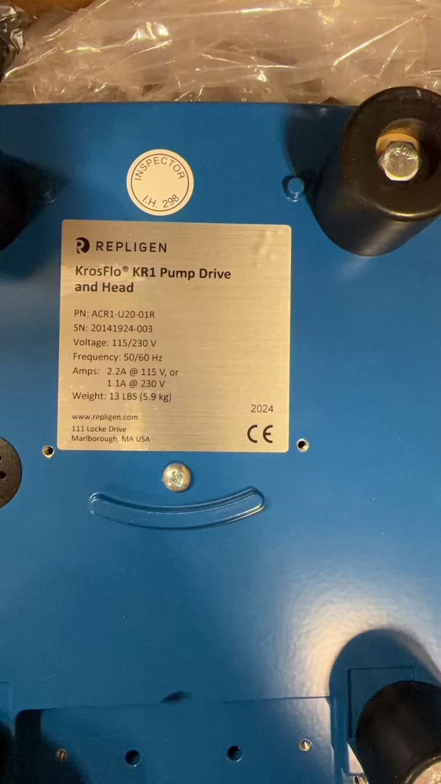 Repligen KrosFlo KR1 Peristaltic Pump with PumpHead 900-2484