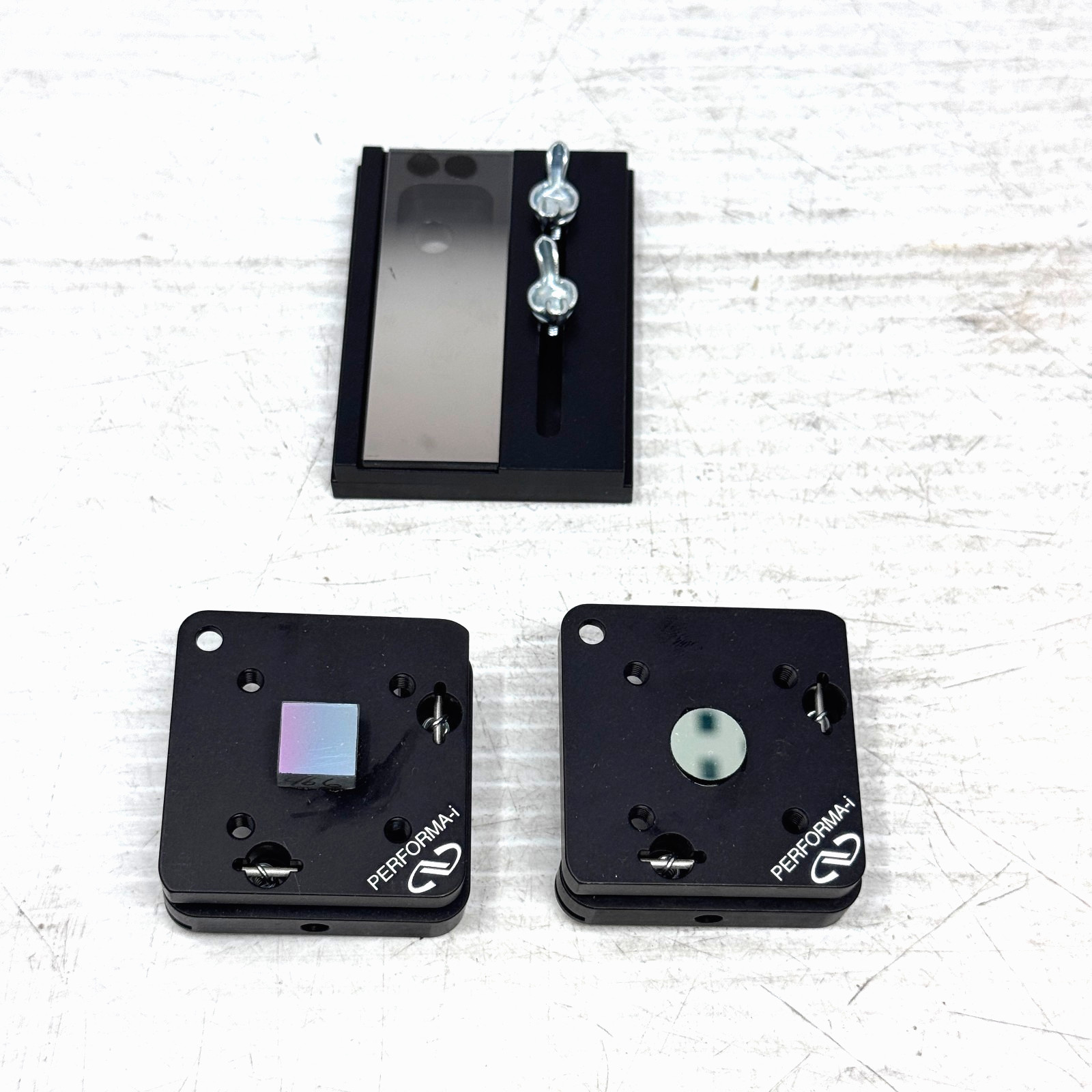 LOT of 3 Newport PERFORMA-i Kinematic Optical Mounts with Beamsplitter & Mirror