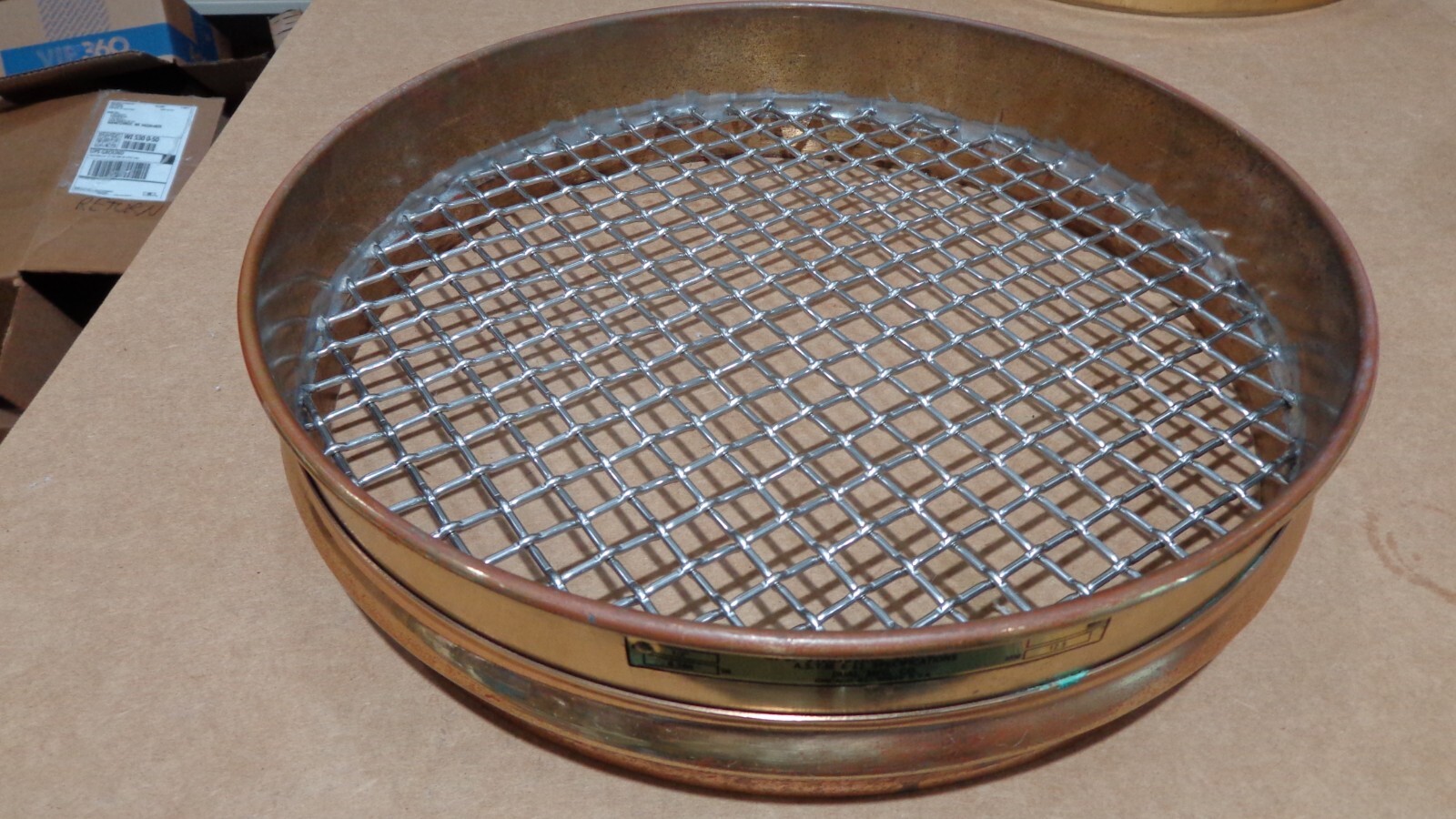 DUAL TEST SIEVE 1/2″ / 12.5 mm, Brass /Stainless, 12″ Half Height ASTM, E11