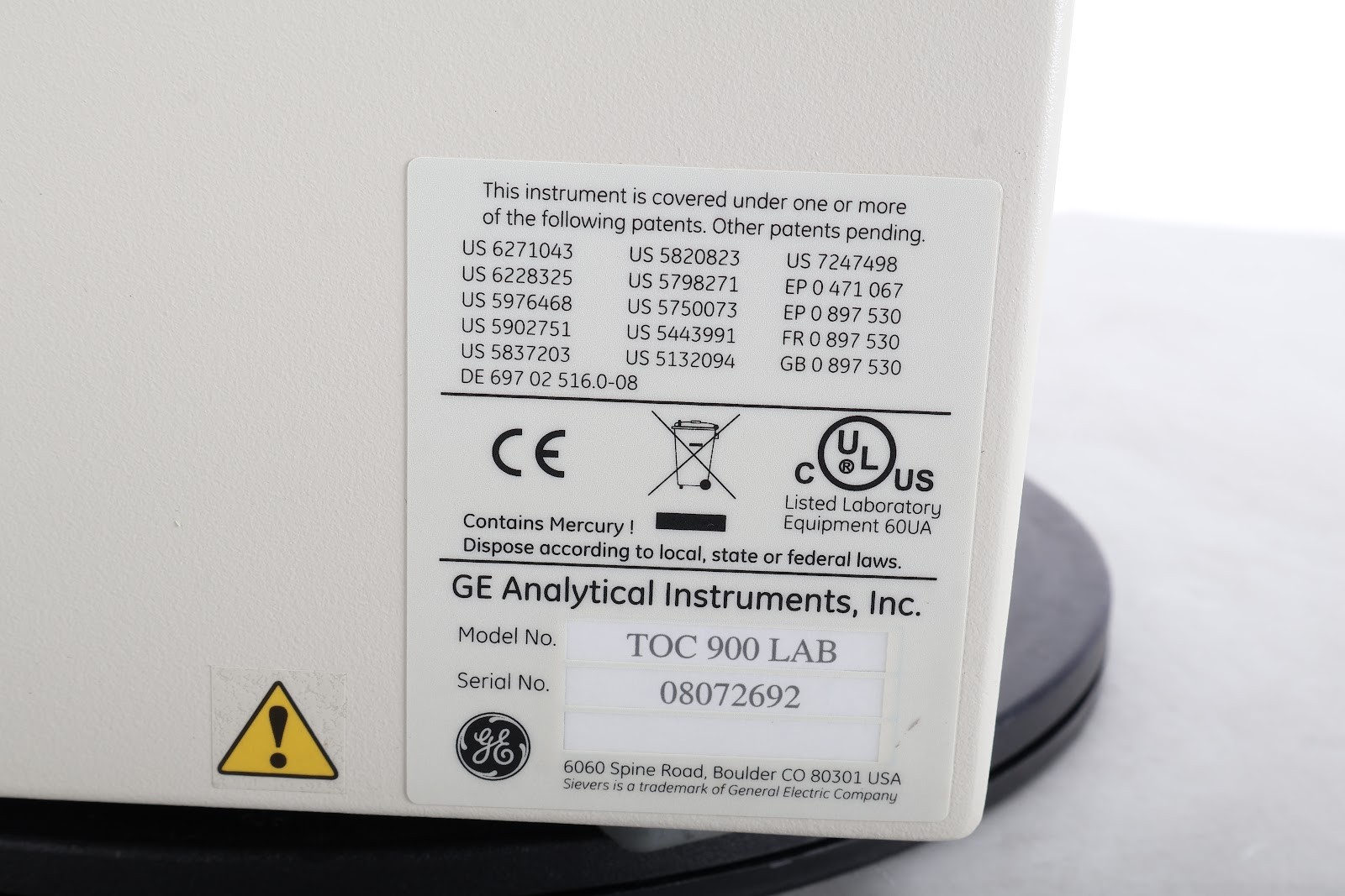GE Sievers TOC 900 LAB Portable TOC Analyzer With Power Cable – Fair Condition