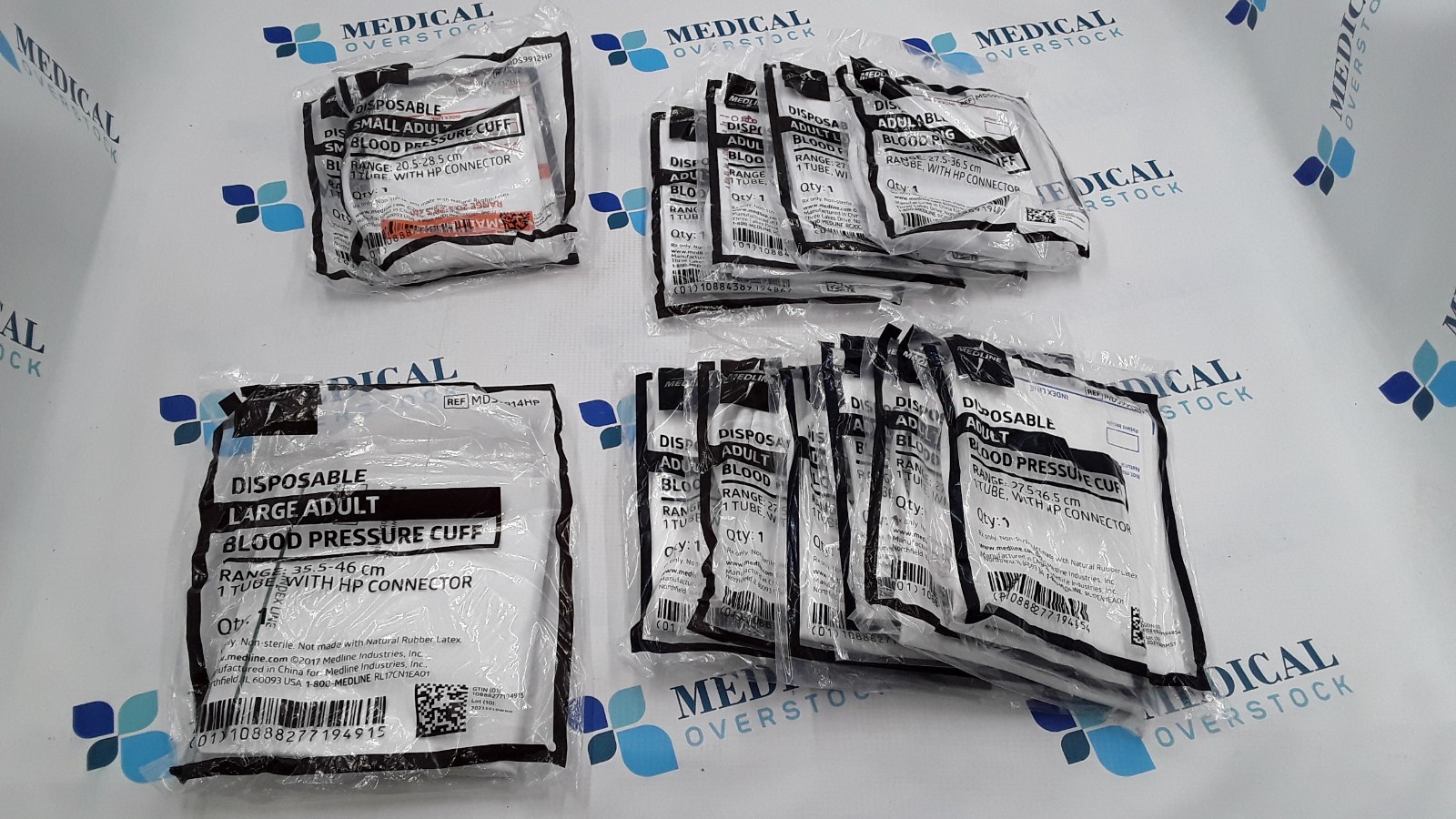 Medline Disposable Pressure Cuff Lot of 13 Mixed Lot (see description below)