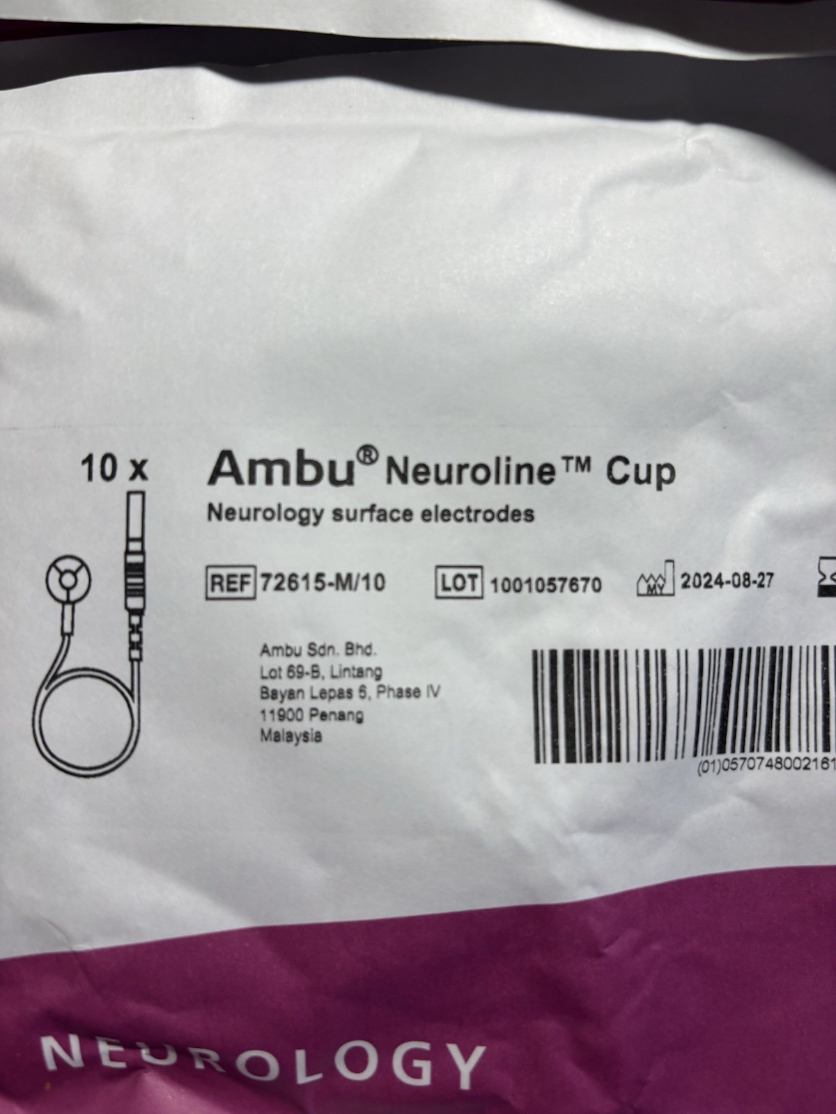 Ambu Neuroline Cup 72615-M/10 Neurology Medical Laboratory Electrodes