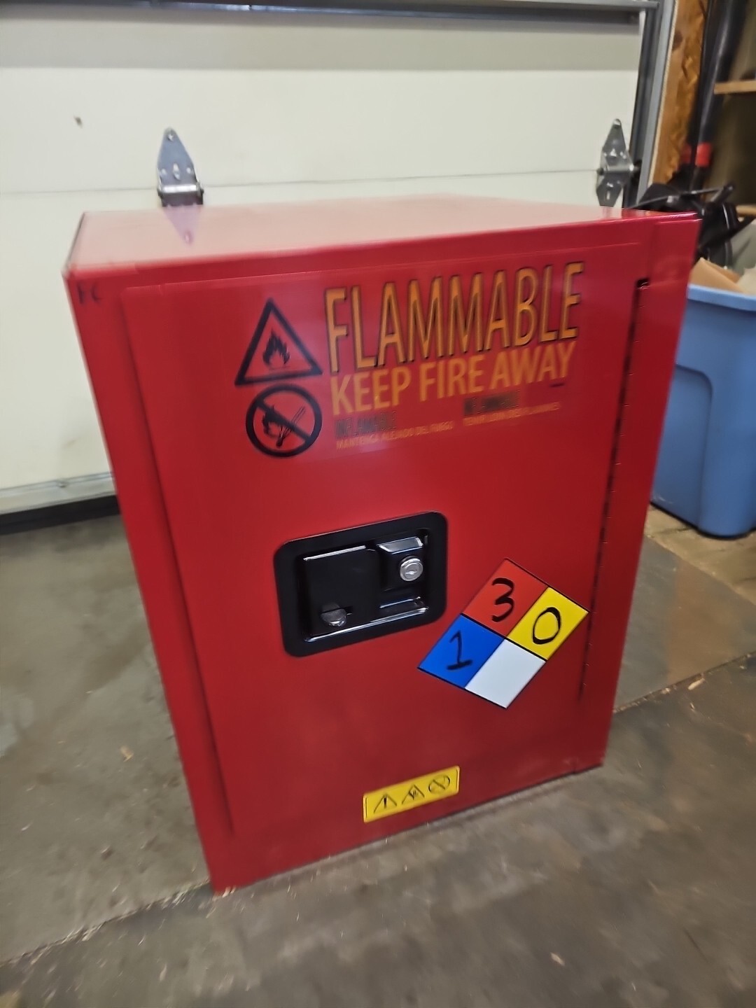 Uline Countertop Flammable Storage Cabinet – Manual Door, Red, 4 Gallon H-2569