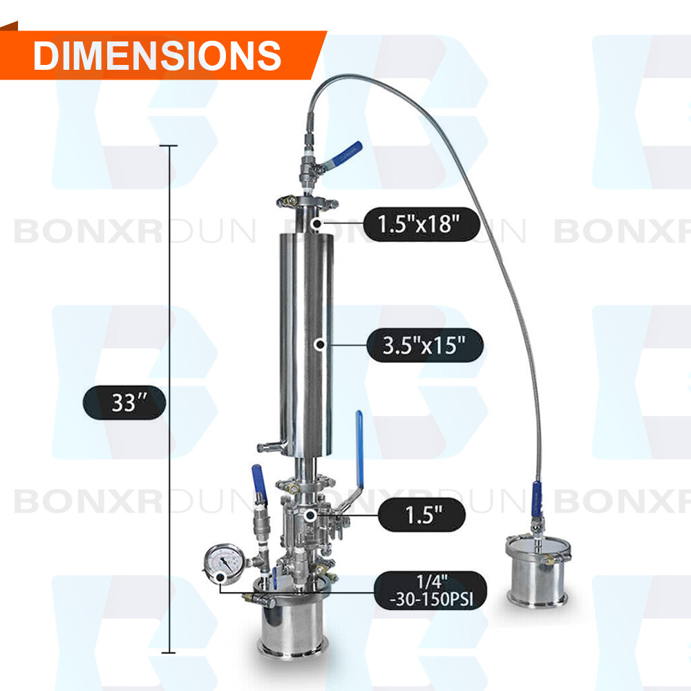 0.25LB Closed Loop Extractor Jacketed Heavy Duty Plant Oil Extraction US Stock
