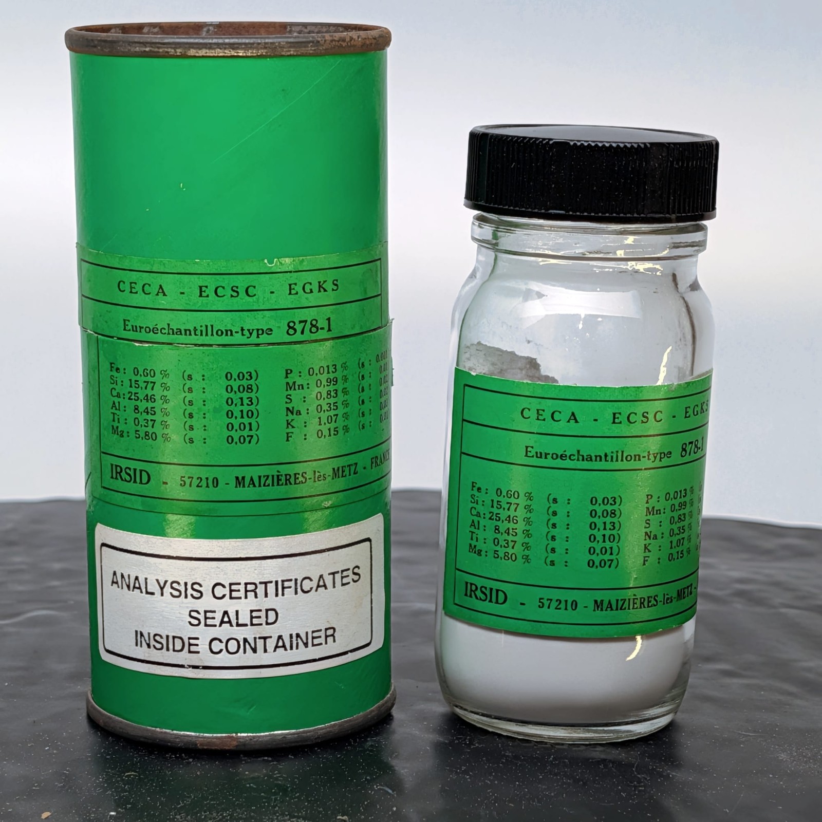 IRSID 878-1 Euro-Echantillon Steel CRM Calibration Standard Powder Partial