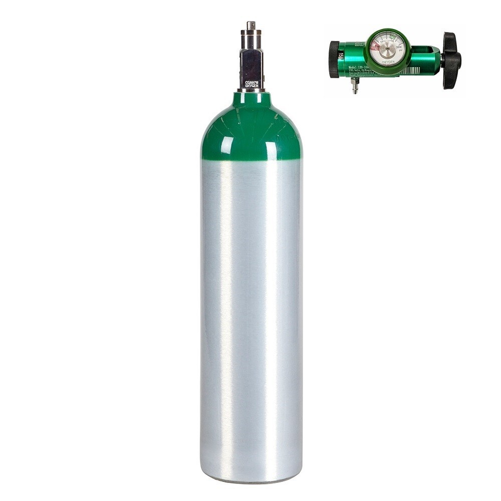 New 14.6 Cu Ft Medical D Aluminum Medical Oxygen Cylinder And Regulator CGA870