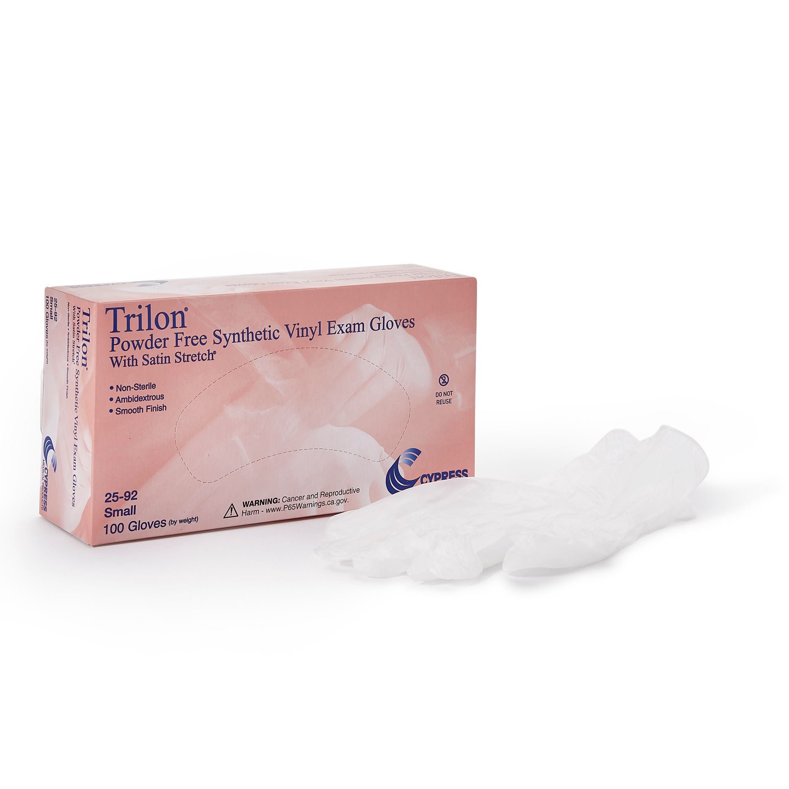 Trilon Vinyl Exam Glove, Small, Clear (Case of 1000)