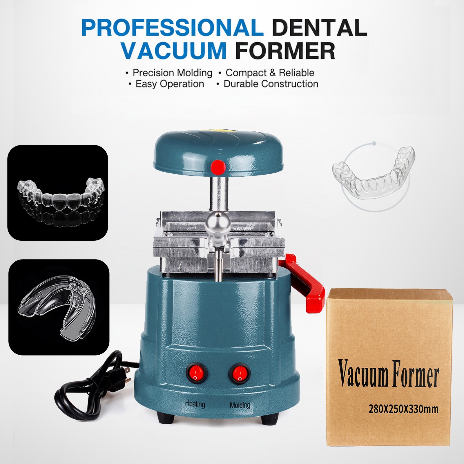 1400W Dental Vacuum Former Molding Machine Thermoforming Tool with Steel Balls
