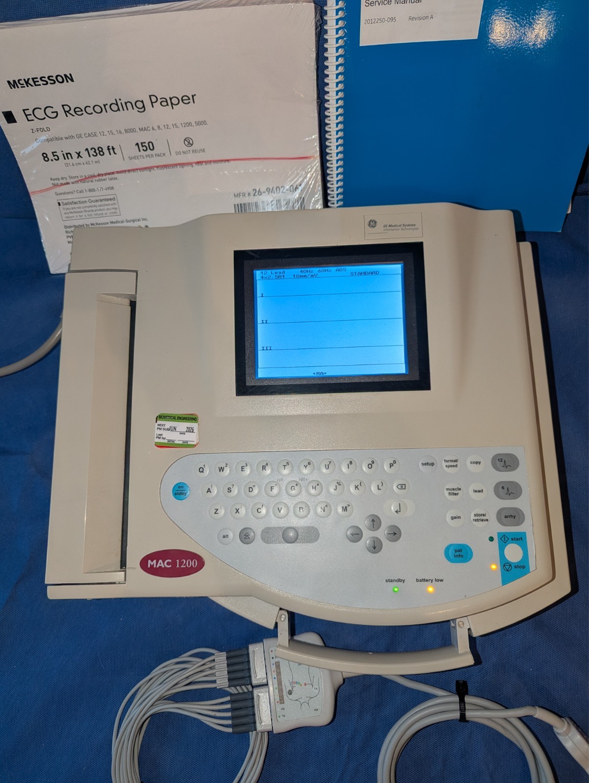 GE MAC 1200 Resting with L-Set, Paper, Manual