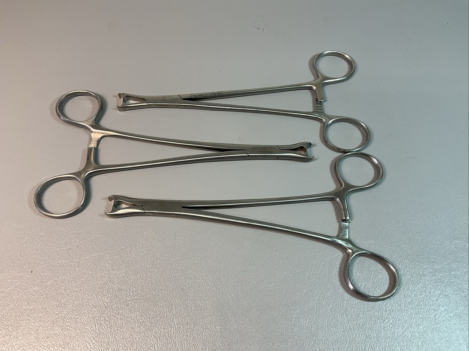 CODMAN FORCEPS 6 INCHES. (3) STAINLESS GERMANY (C313).