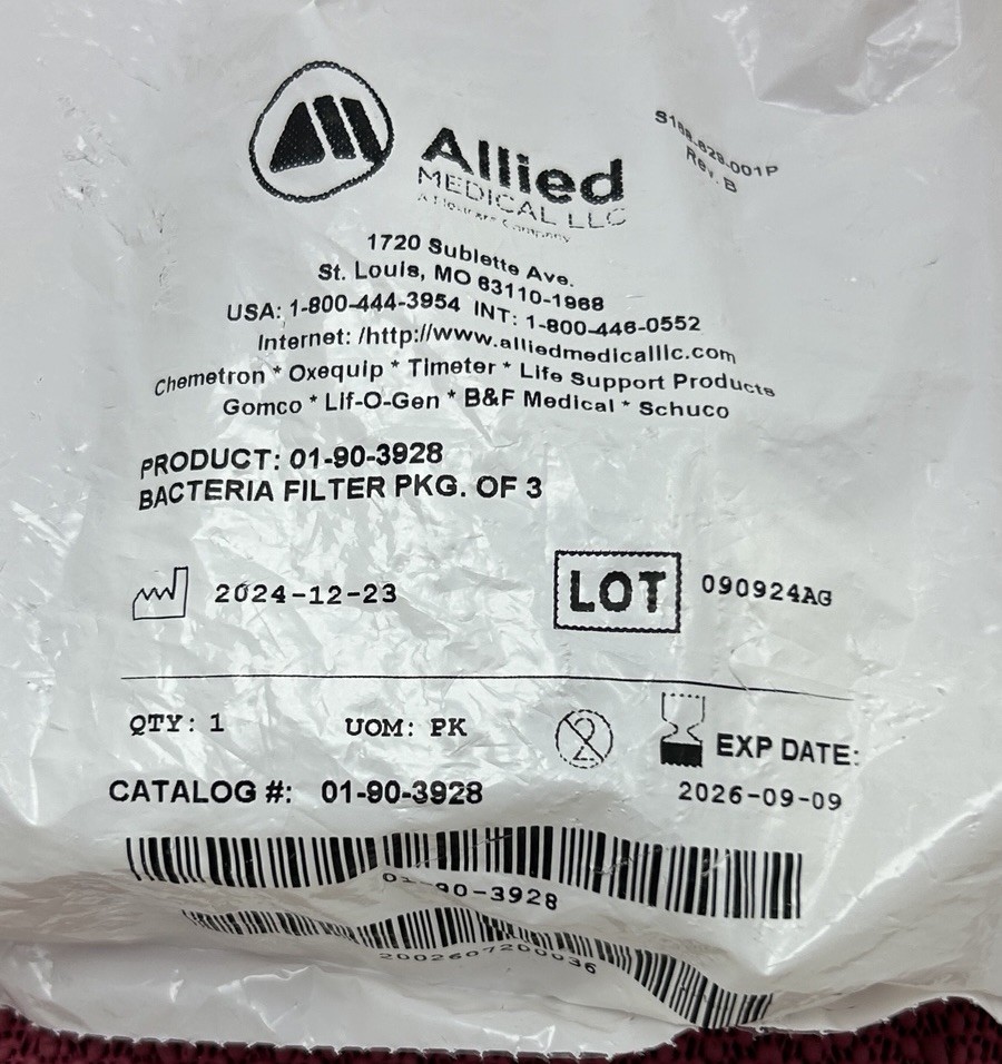 70 Hydrophobic Bacteria Filters For Portable Suction Systems Allied Medical