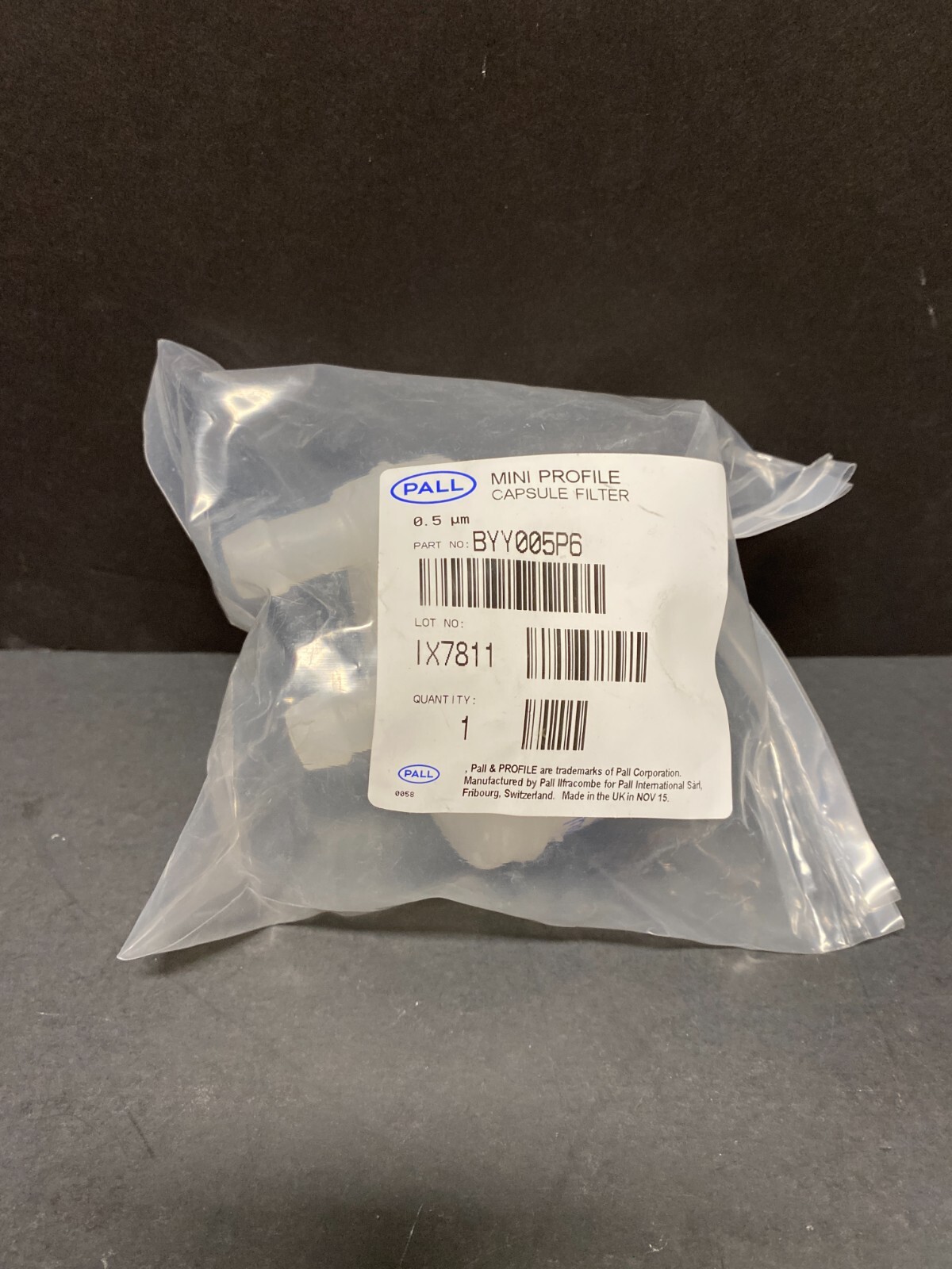 Pall Capsule Filter Mini Profile 0.5 um 1/2 in. Barb Lot of 3 Filter Capsules