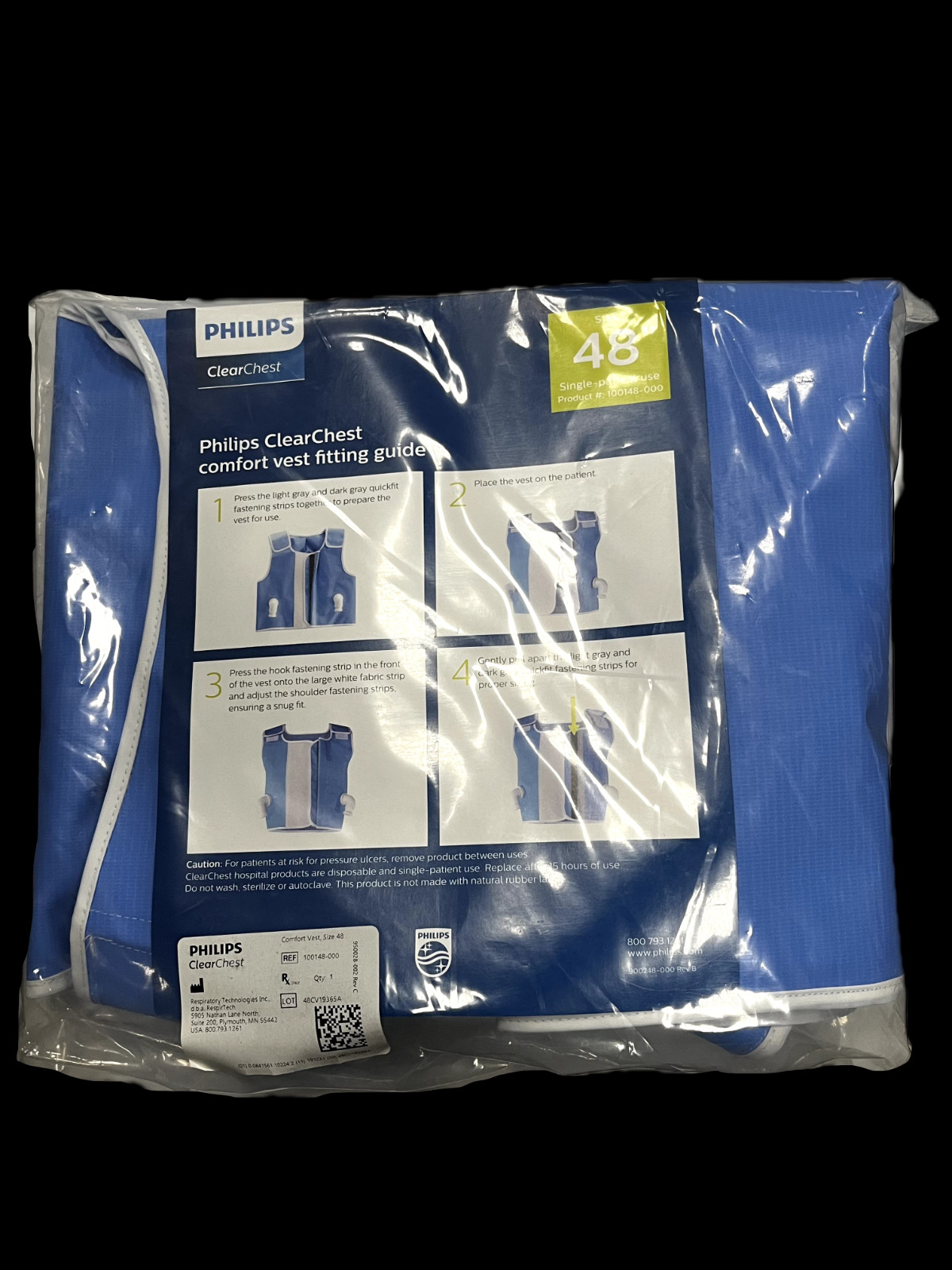 Philips Clear Chest – Comfort Vest – 38″ – 56″ – Single Patient Use