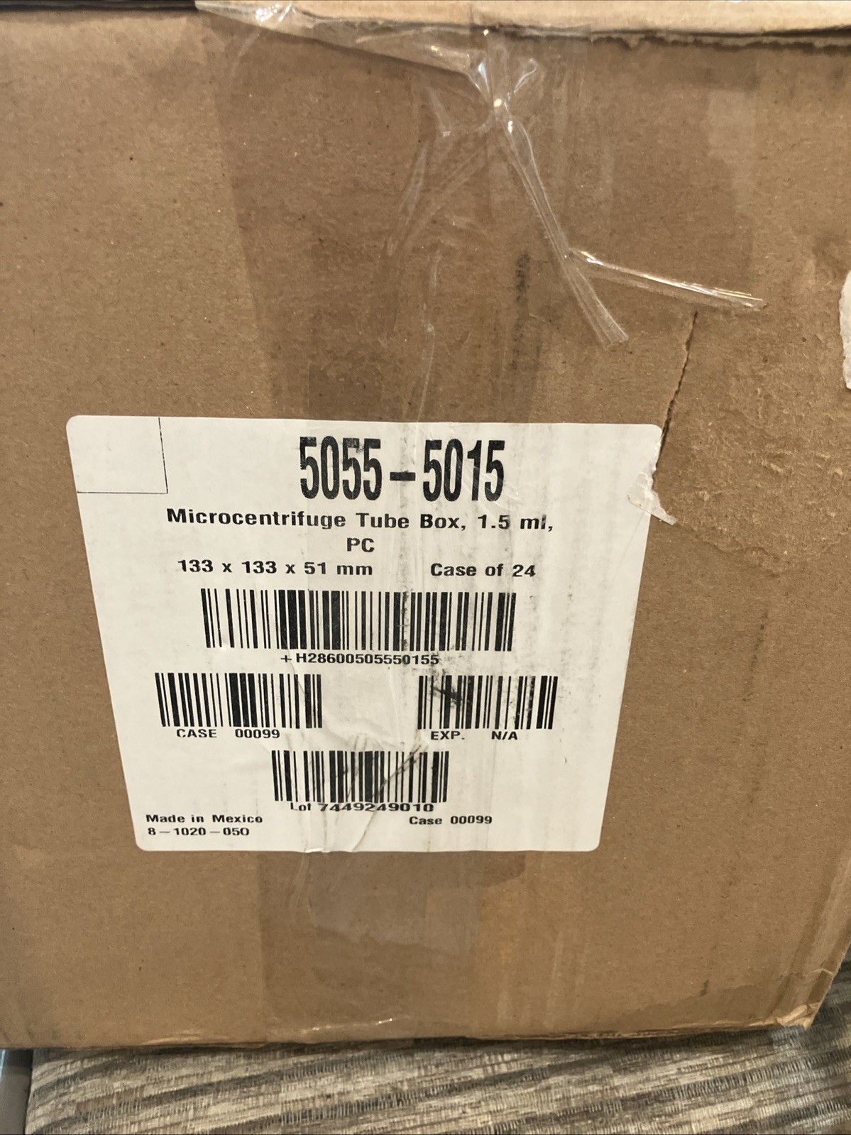 NEW Thermo 5055-5015 Microcentrifuge Tube Box 1.5ml 133x133x51 mm Case of 24 MEX