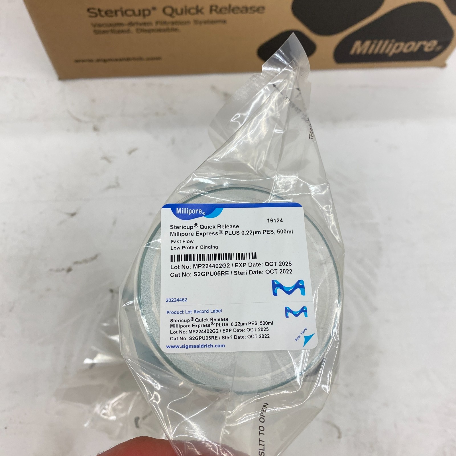 Millipore S2GPU05RE Stericup Quick Release 500ml 0.22um PES Sterile 2025, 12 Pcs