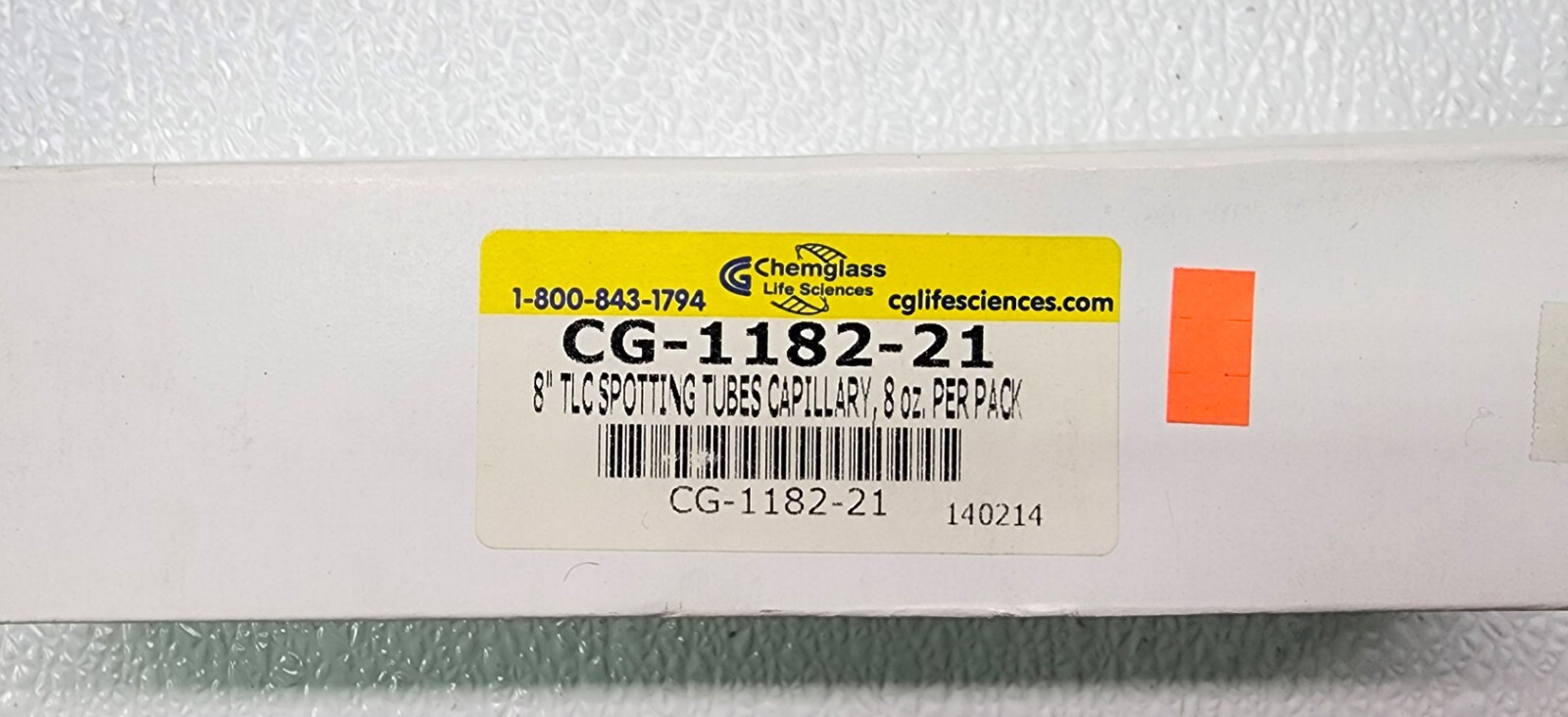 Chemglass CG-1182-21 TLC Spotting Capillary Tubes, 8 Length, Approx 833pcs/Pkg
