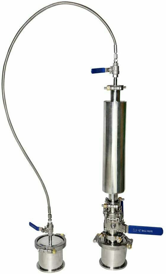 0.25LB Mini Stainless Steel Jacketed Closed Loop Extractor with Collection Tank