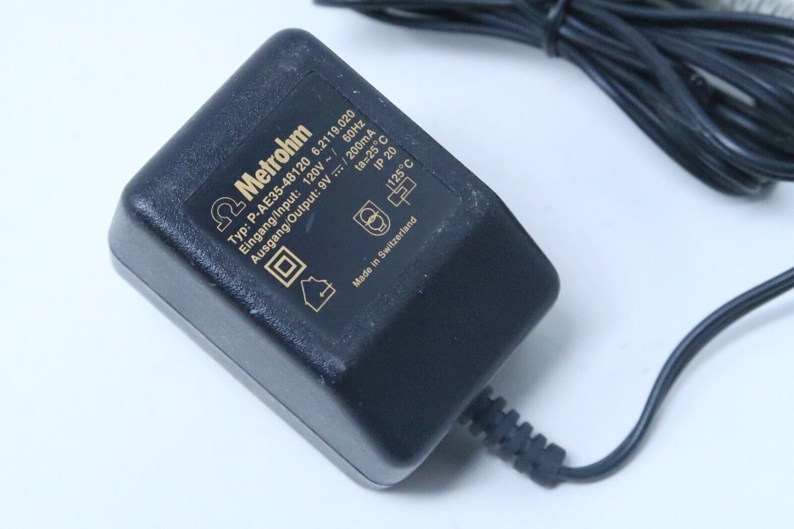 METROHM 6.2119.020 – Mains adapter US 110V/9V DC Power Supply, Type P-AE35-48120