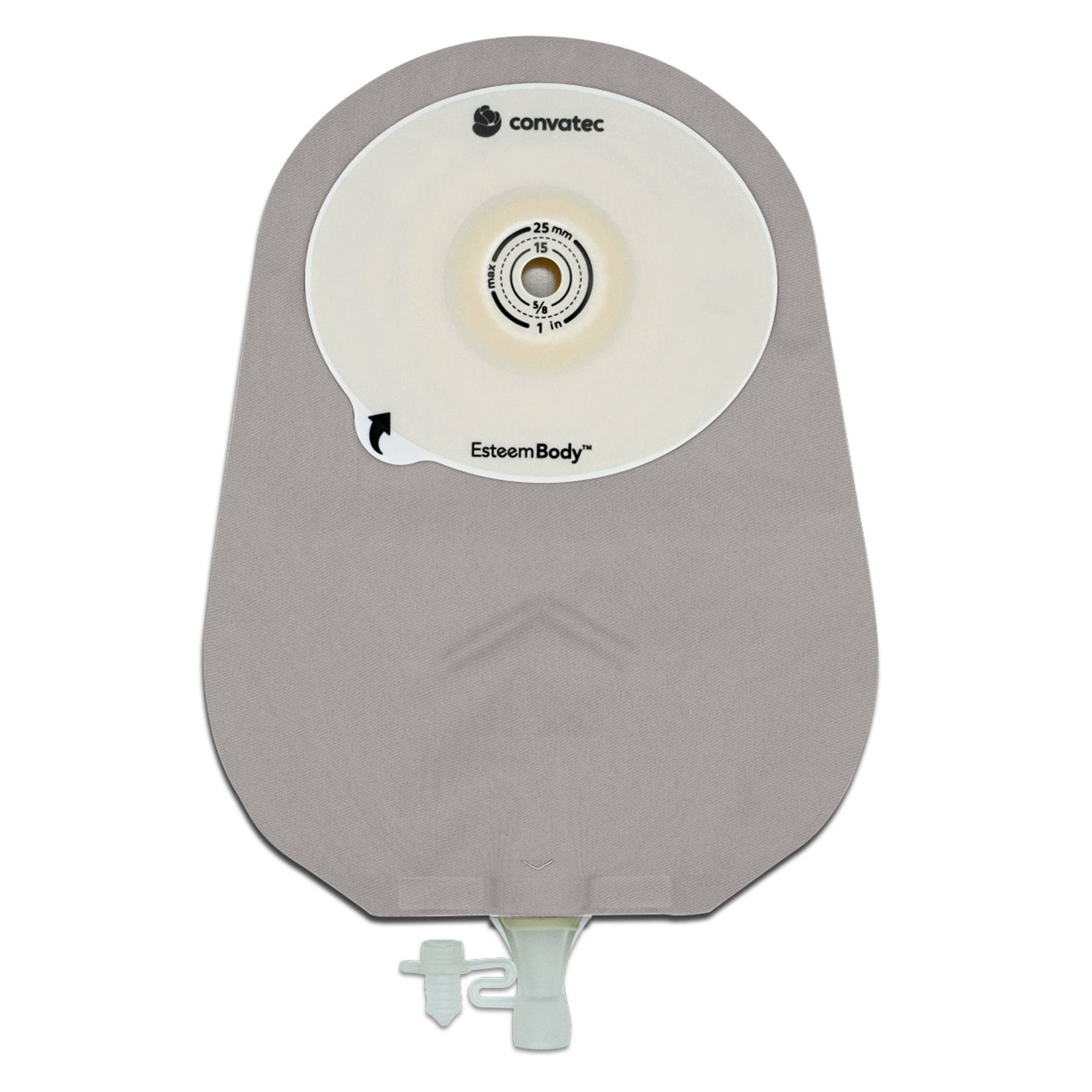 Urostomy Pouch Esteem Body One-Piece System 10 Inch Length Convex, Pre-Cut 30 mm