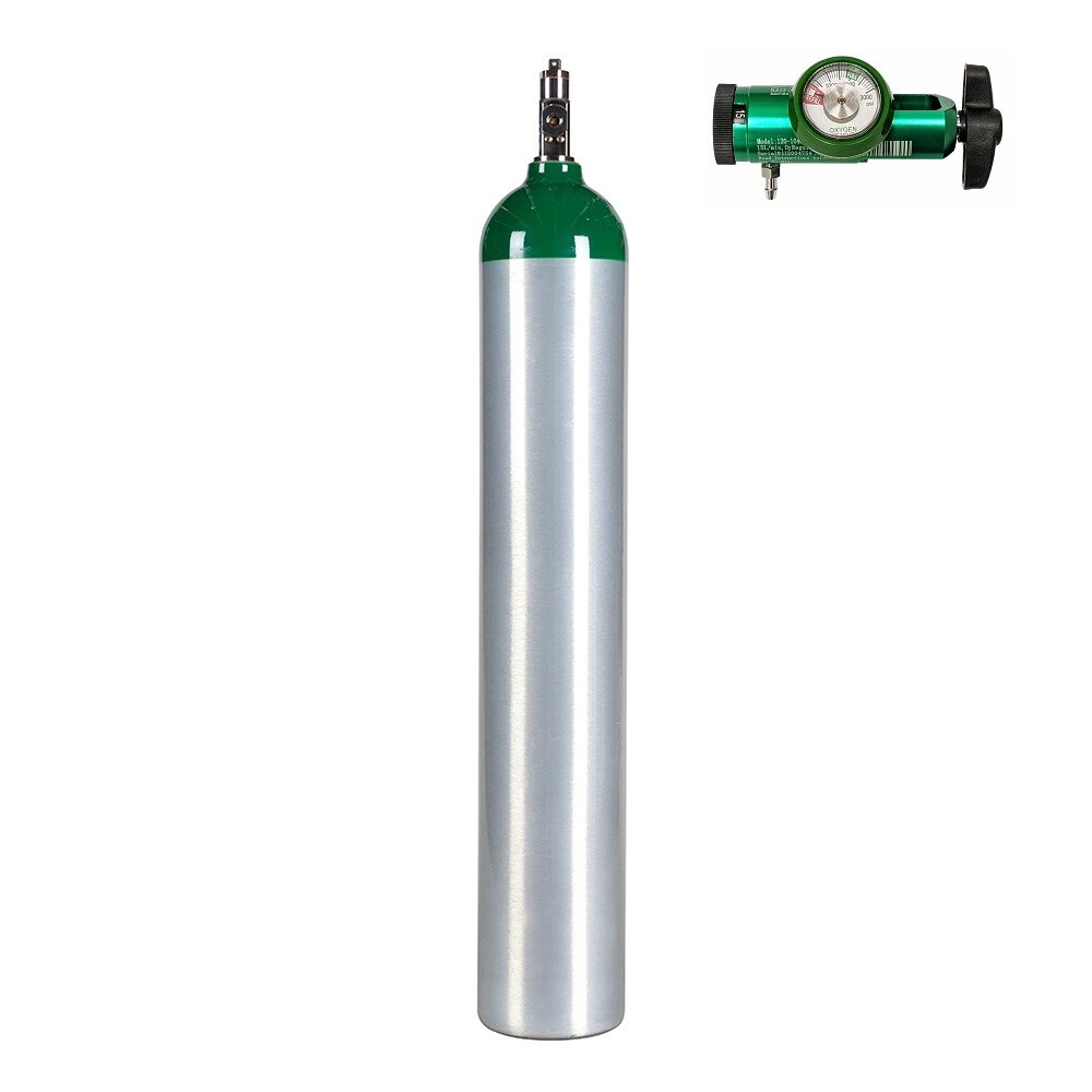 New 24.1 Cu Ft Medical E Aluminum Medical Oxygen Cylinder And Regulator CGA870