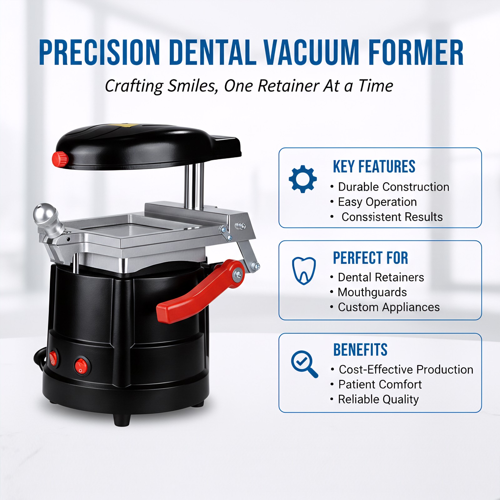 1400W Dental Vacuum Former Orthodontics Thermoformings Sheet Laminating Machine