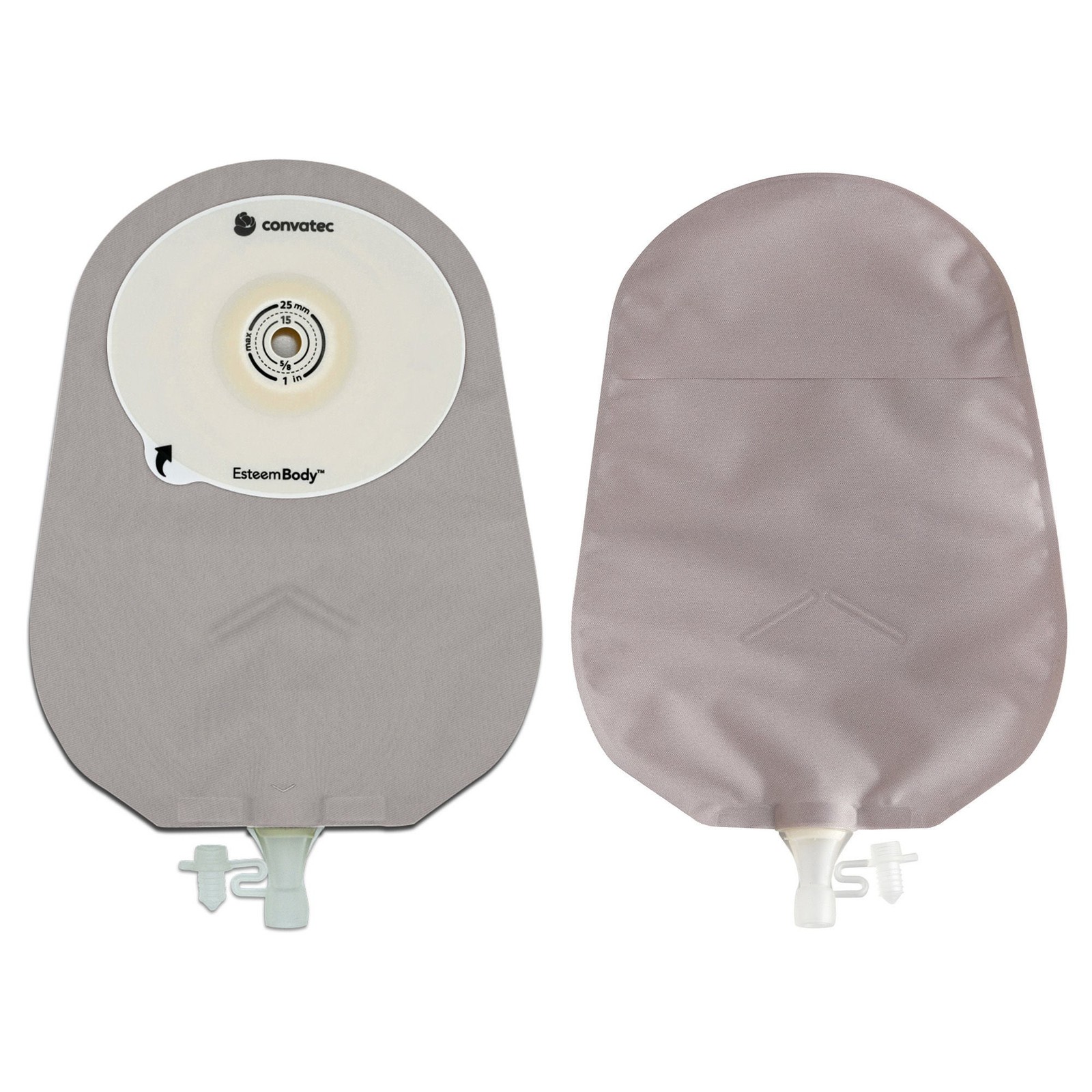 Urostomy Pouch Esteem Body One-Piece System 10 Inch Length Convex, Pre-Cut 30 mm